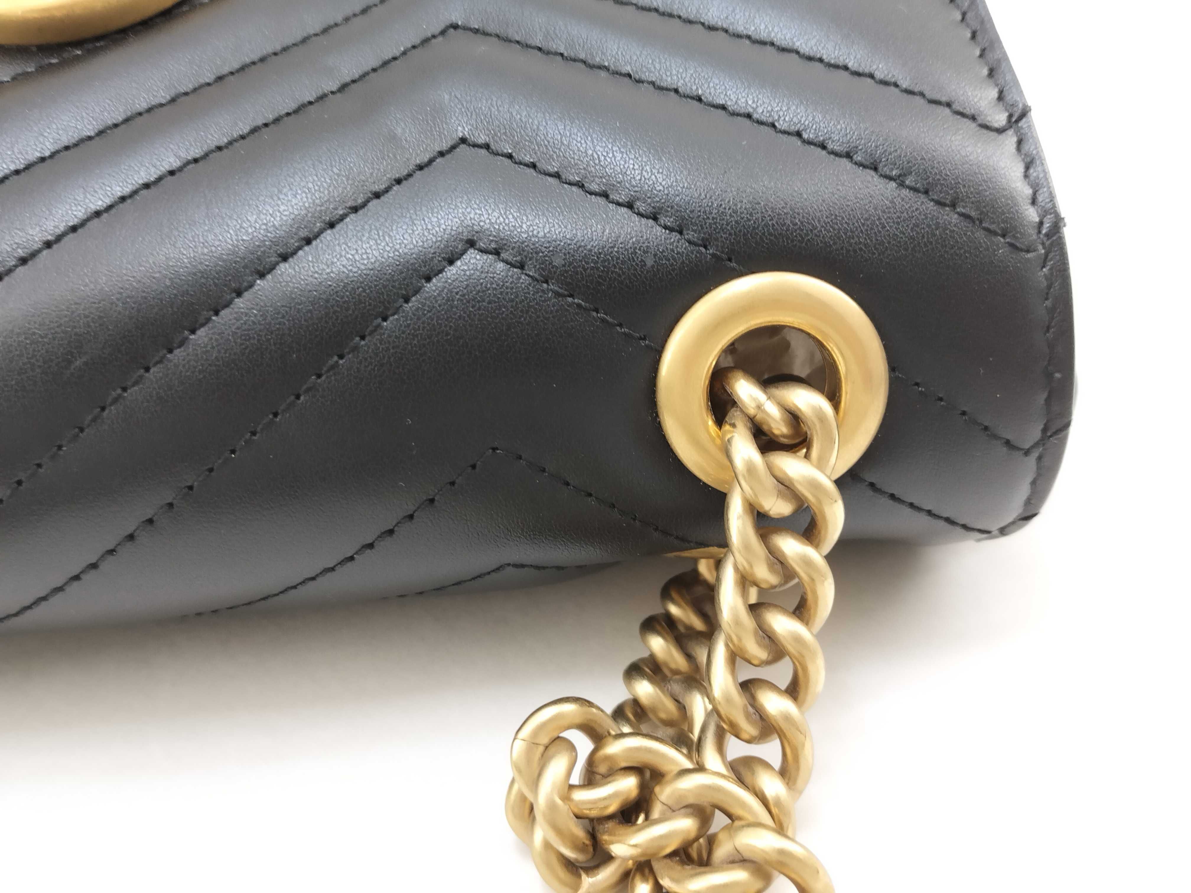GG Marmont Leather Chain Shoulder Bag, Black, 443497 (Shoulder Bag) — view 8