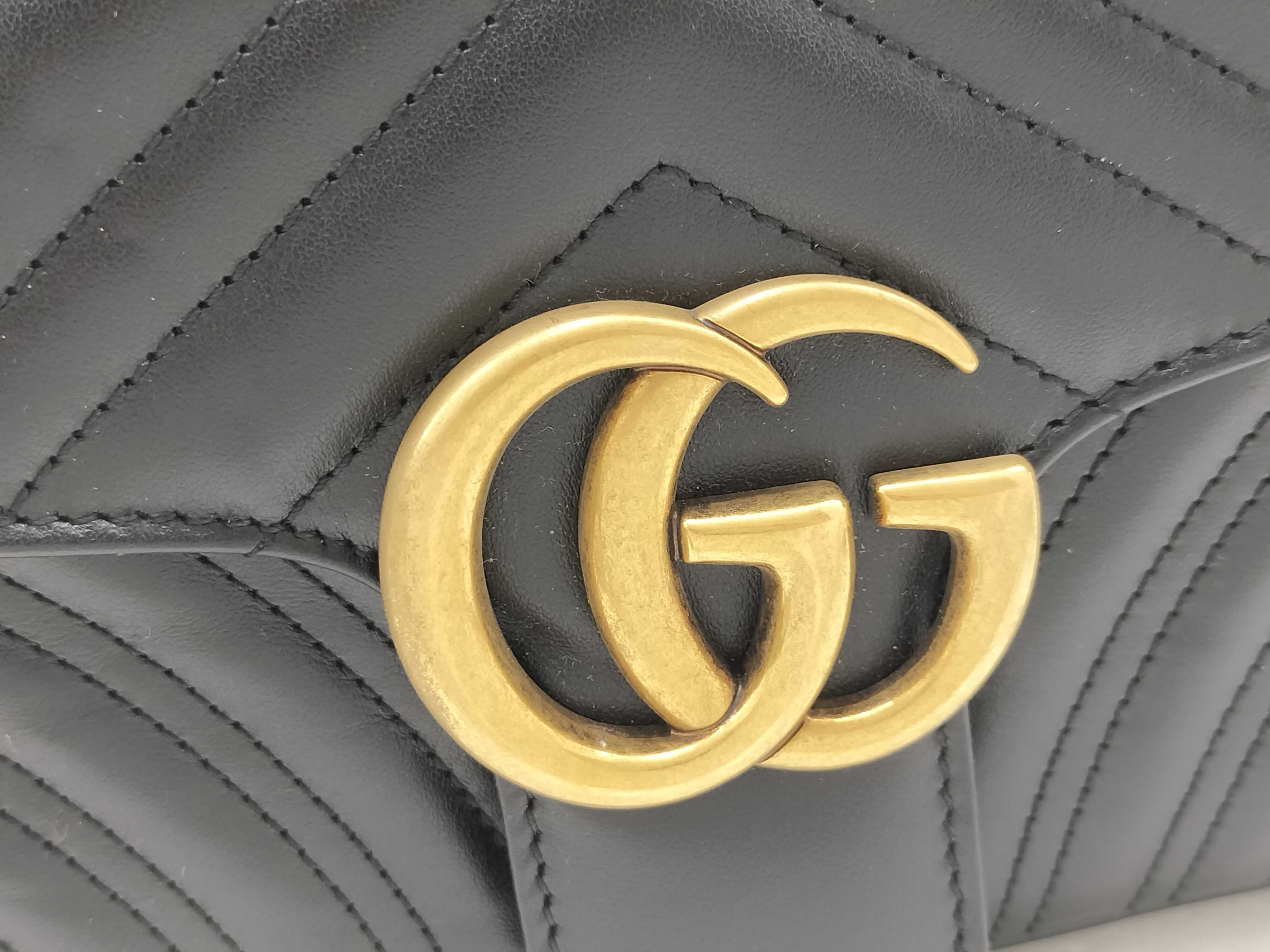 GG Marmont Leather Chain Shoulder Bag, Black, 443497 (Shoulder Bag) — view 9