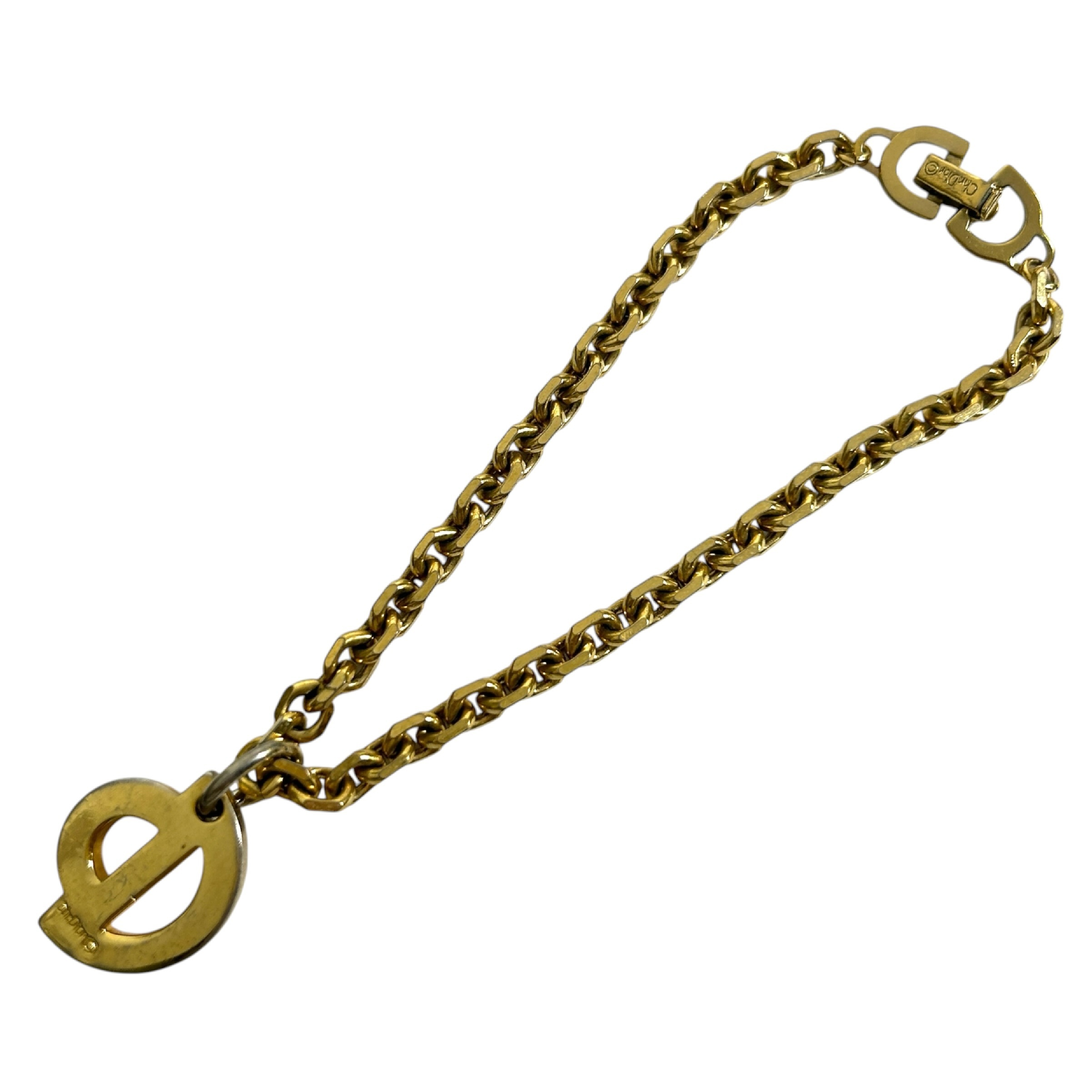 bracelet with CD logo, 19cm in length, gold-toned bangle. — view 2