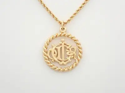 GP Necklace with Circle Logo, Chain approx. 44cm