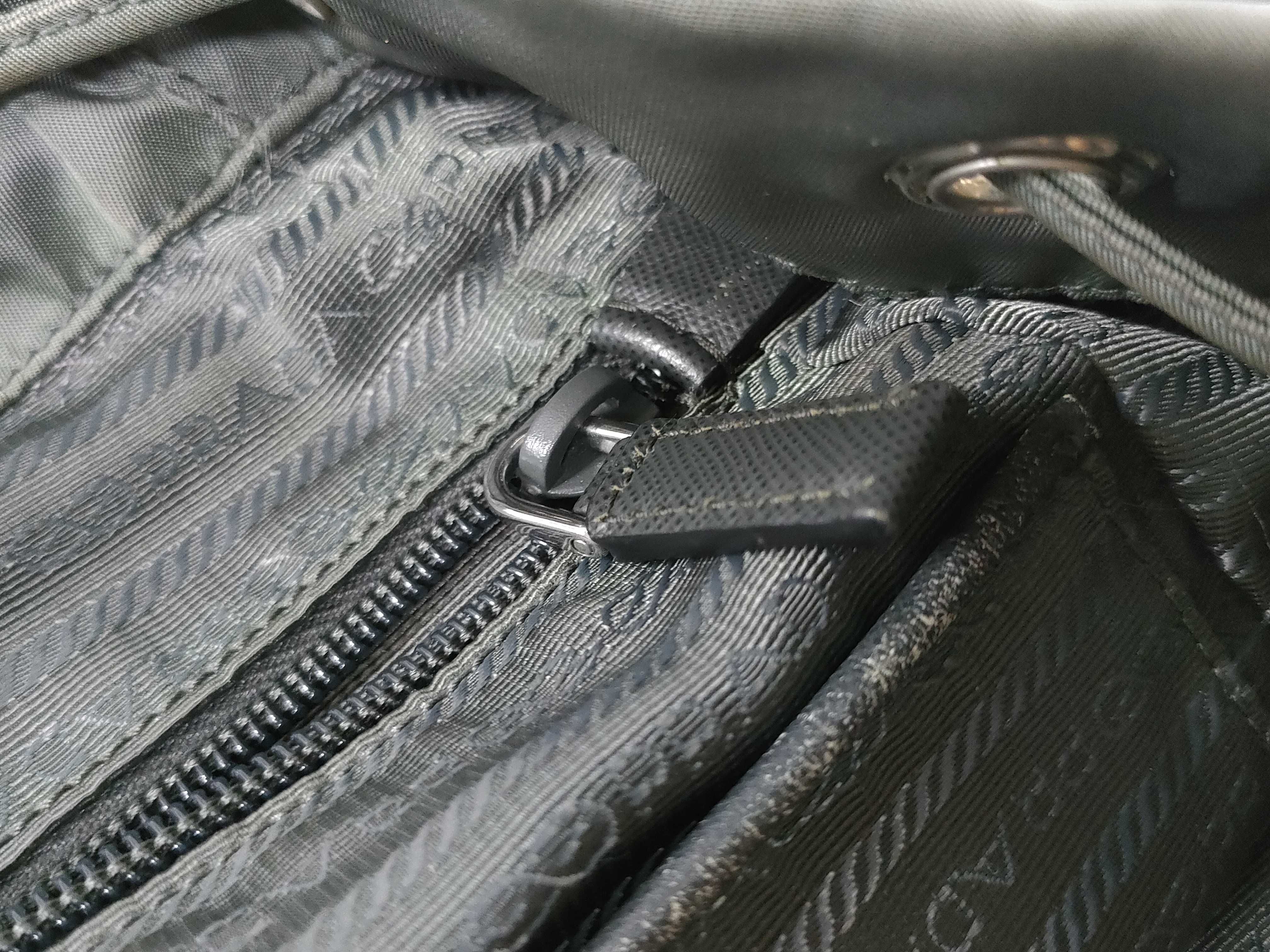 nylon backpack, gray-green rucksack — view 11