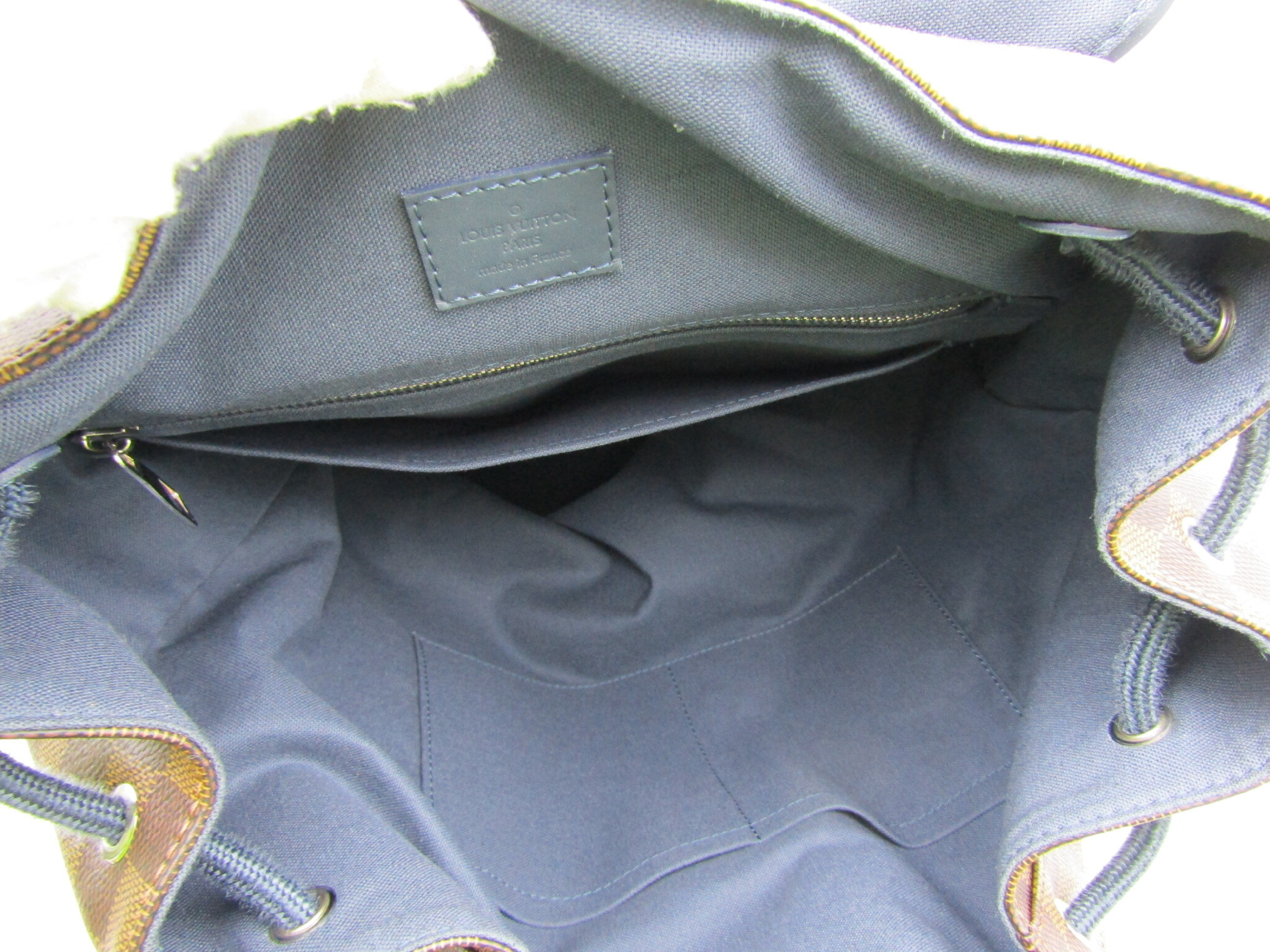 Damier Runner Backpack N41377 Damier Blue Canvas Rucksack — view 6
