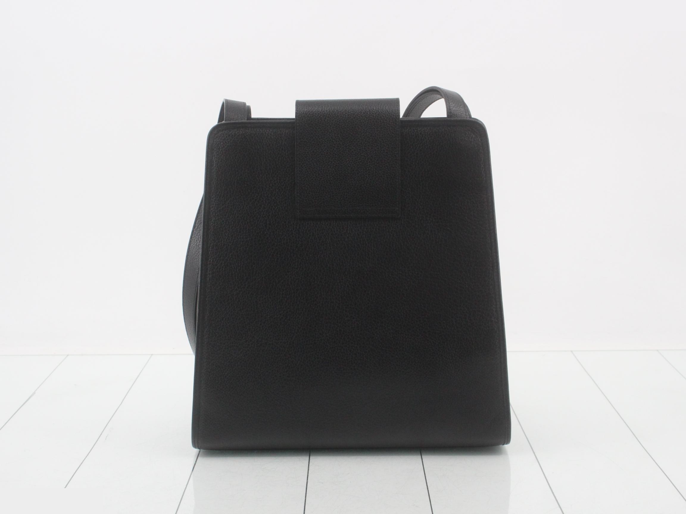 tote bag, leather, black — view 2