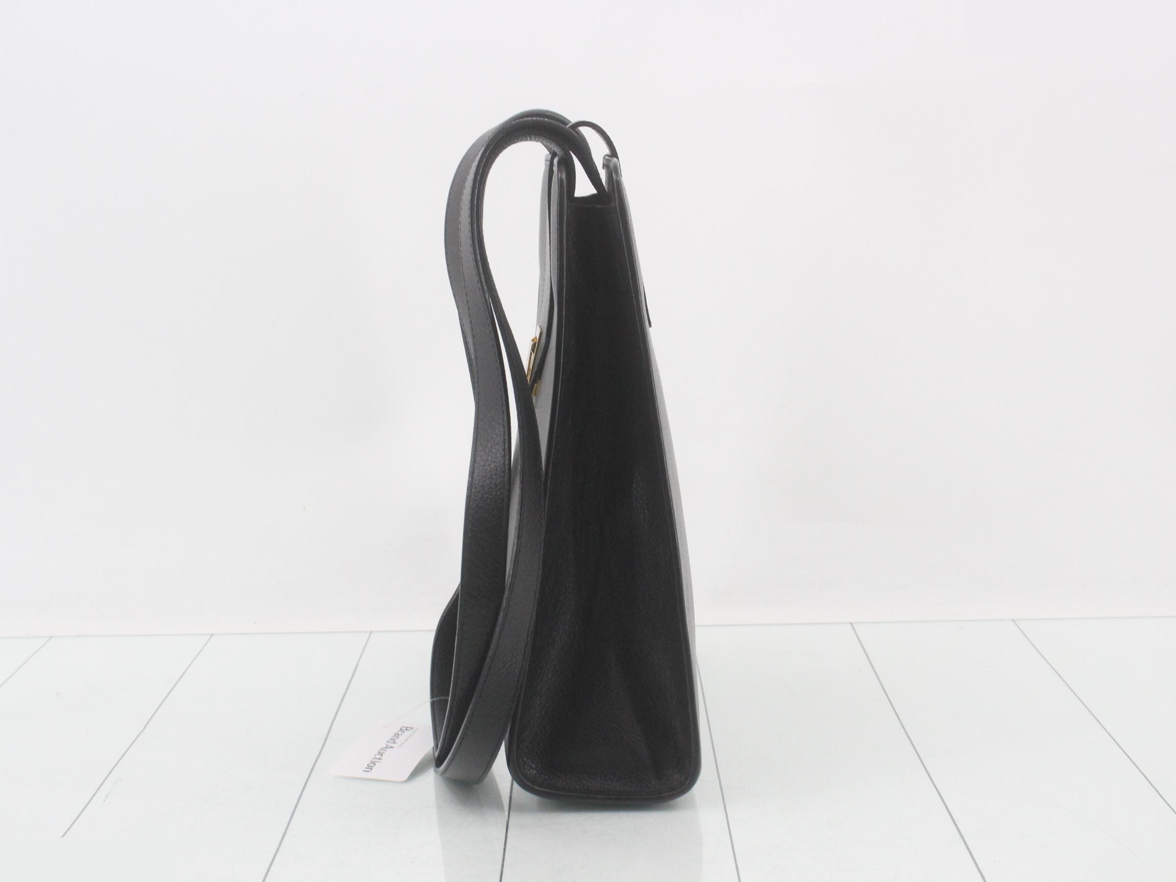 tote bag, leather, black — view 3