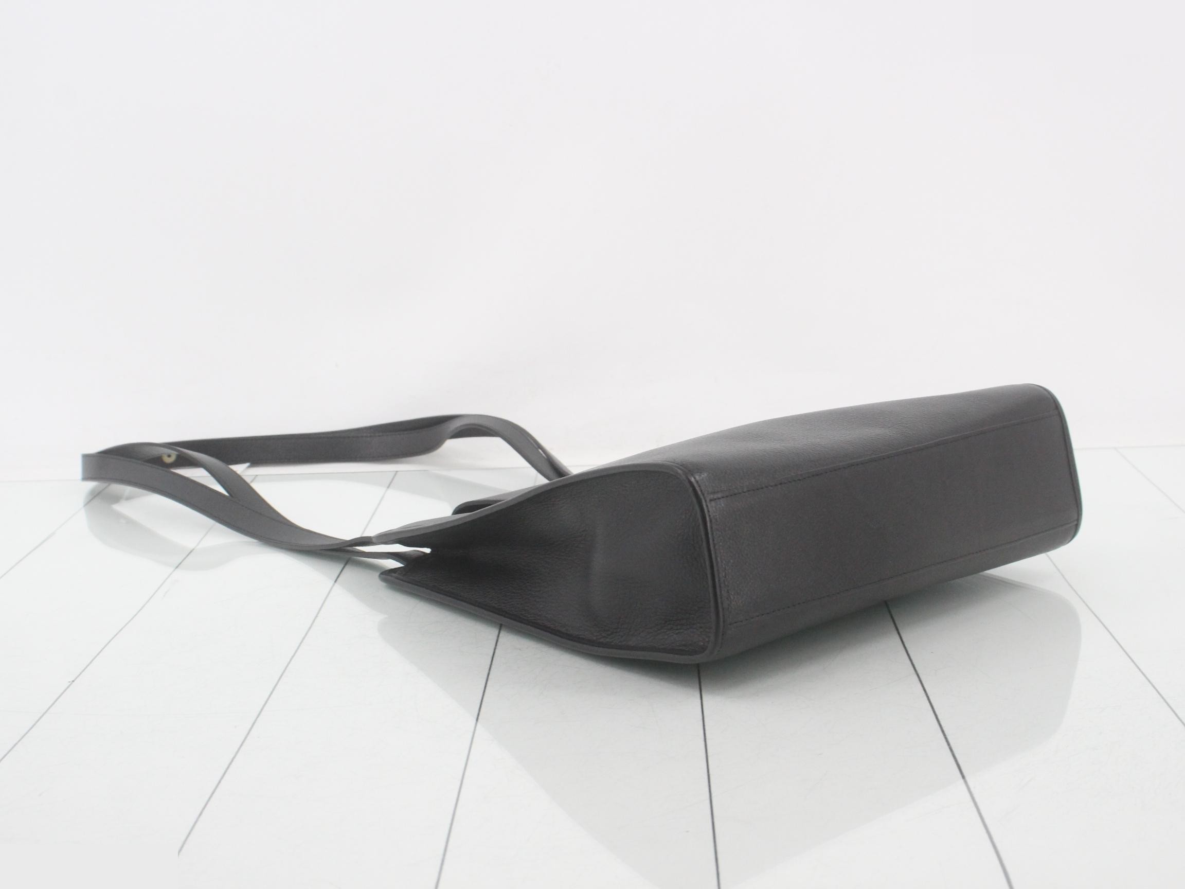 tote bag, leather, black — view 5
