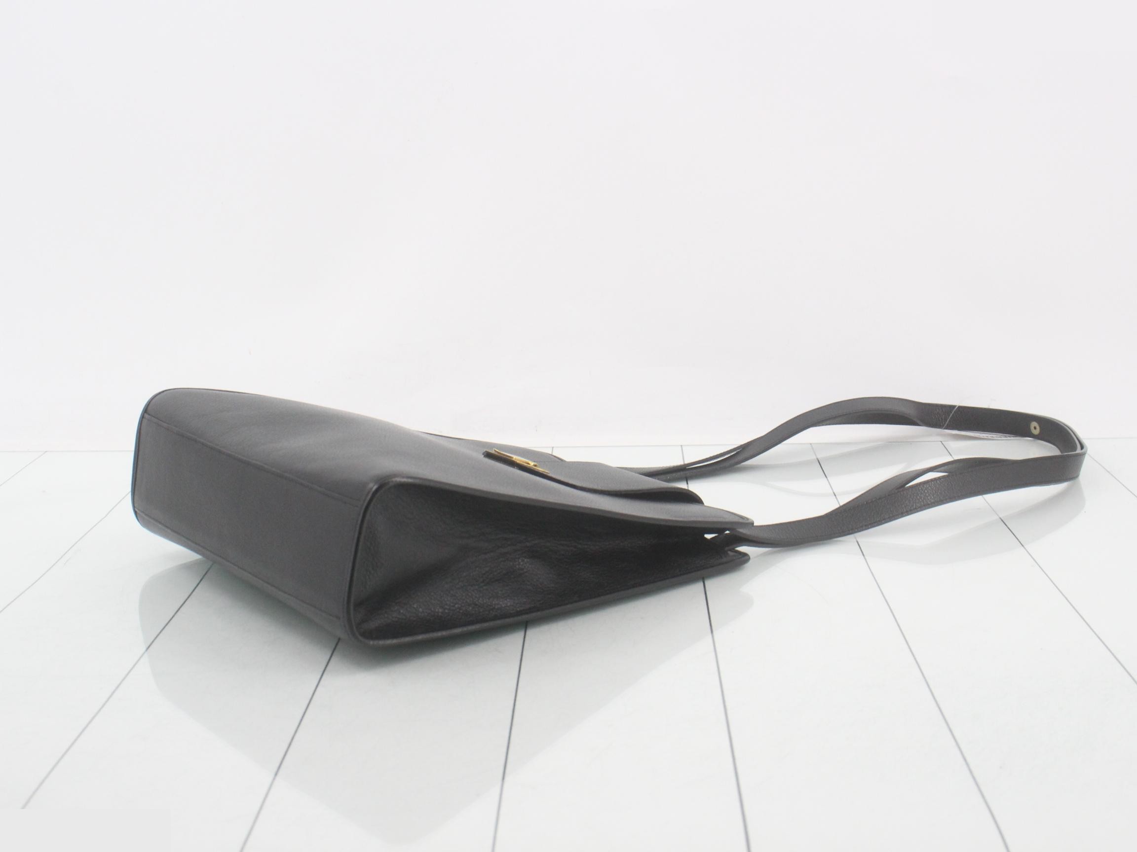 tote bag, leather, black — view 6