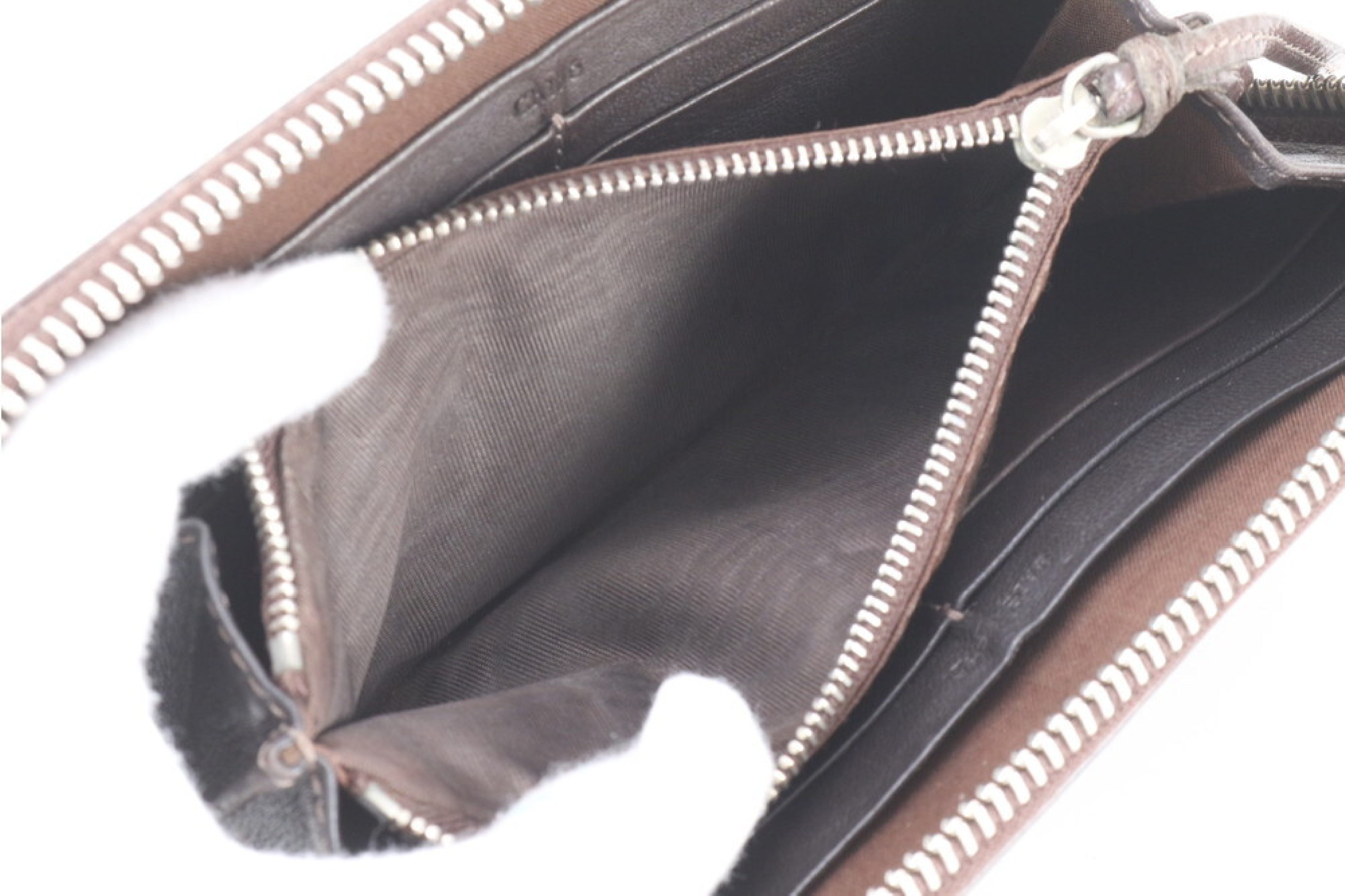 leather round zipper brown wallet — view 6