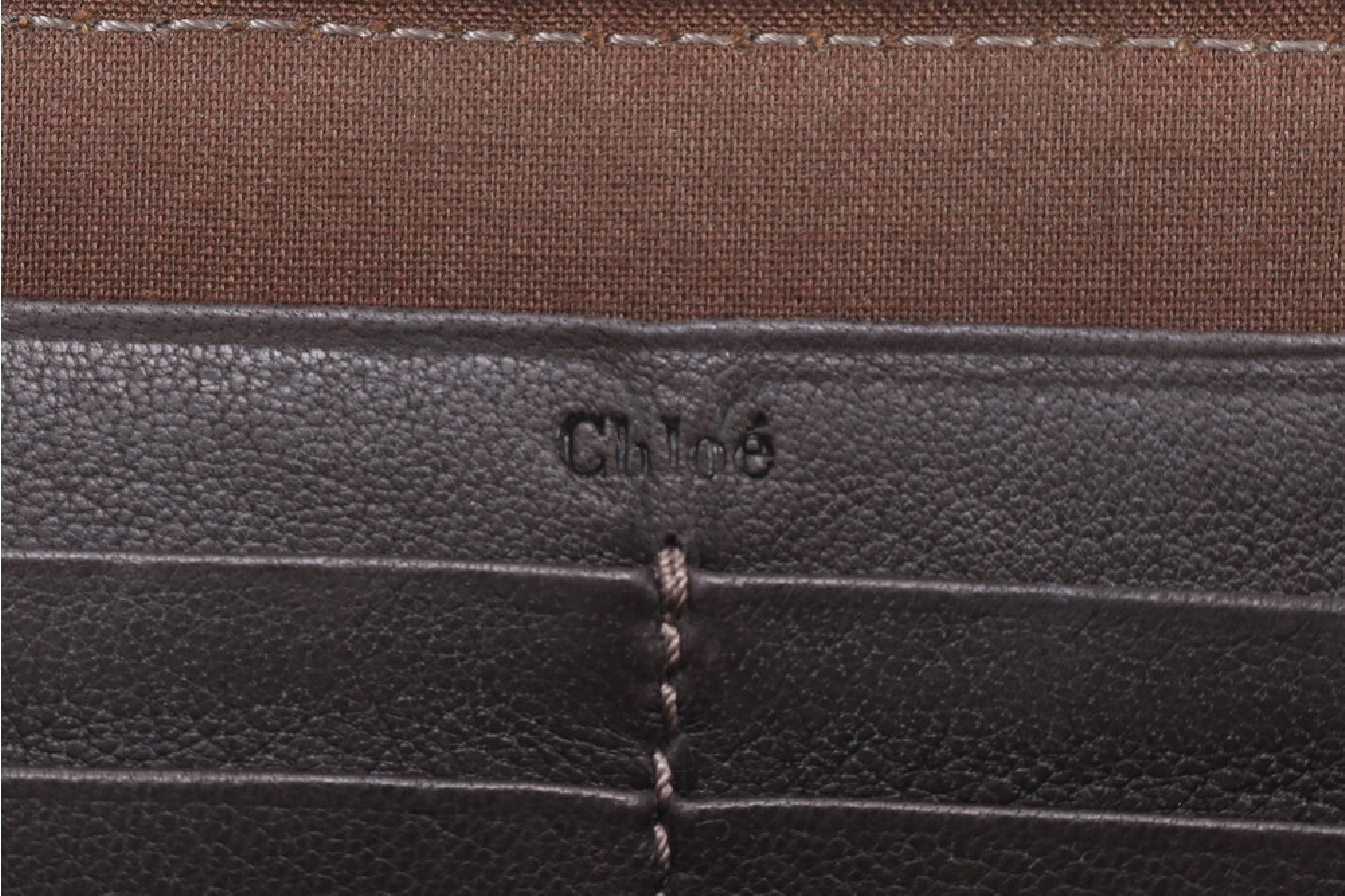 leather round zipper brown wallet — view 7