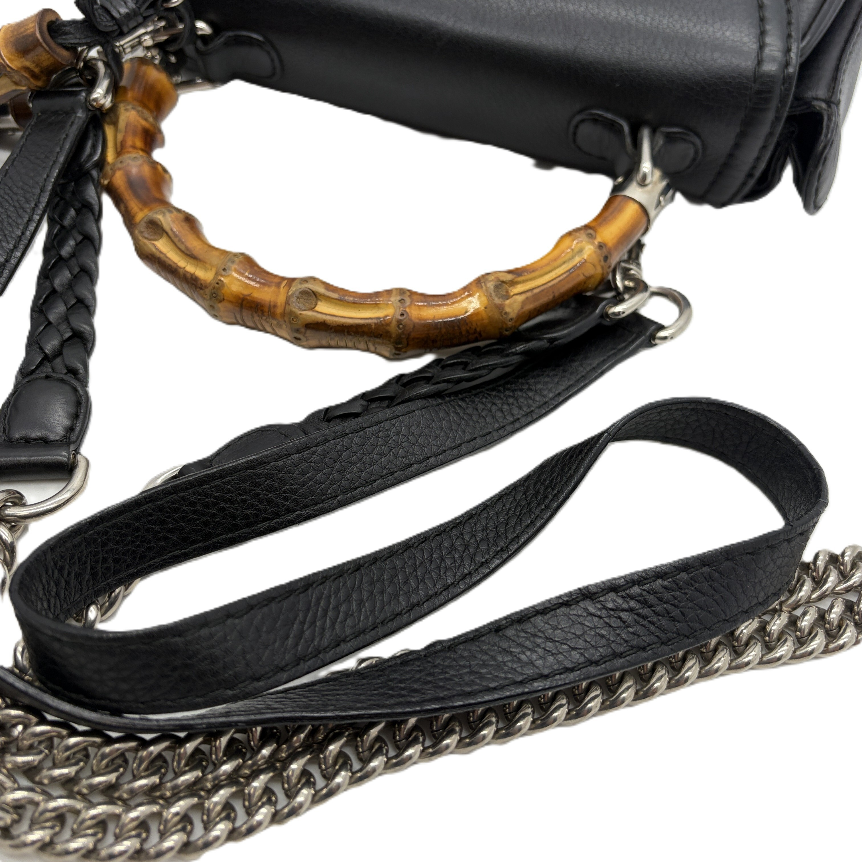 Bamboo Leather Double Strap Handbag — view 11