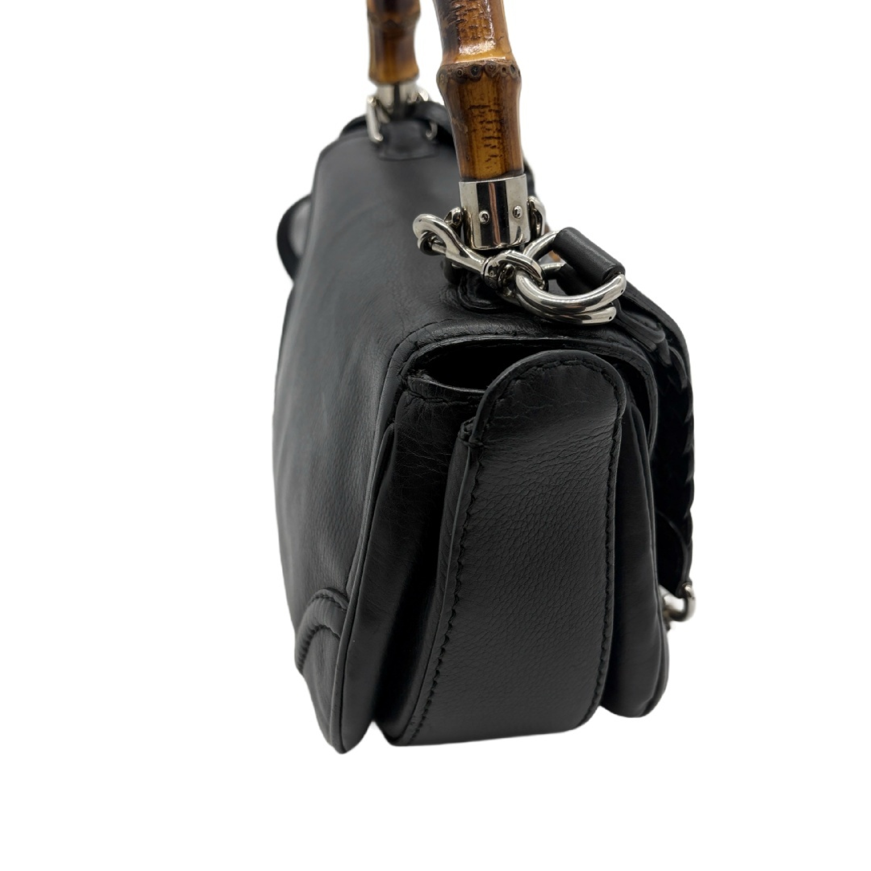 Bamboo Leather Double Strap Handbag — view 3