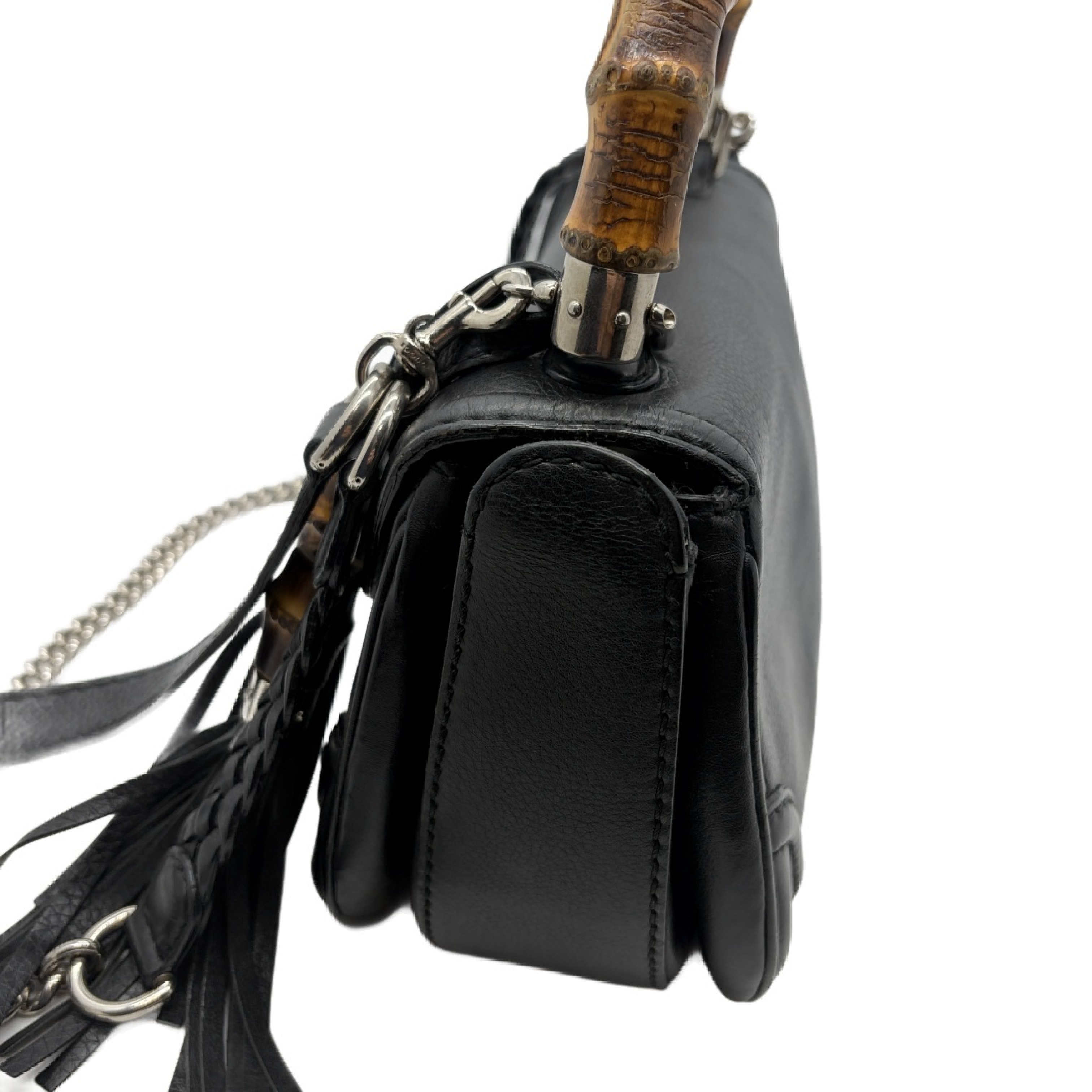 Bamboo Leather Double Strap Handbag — view 4