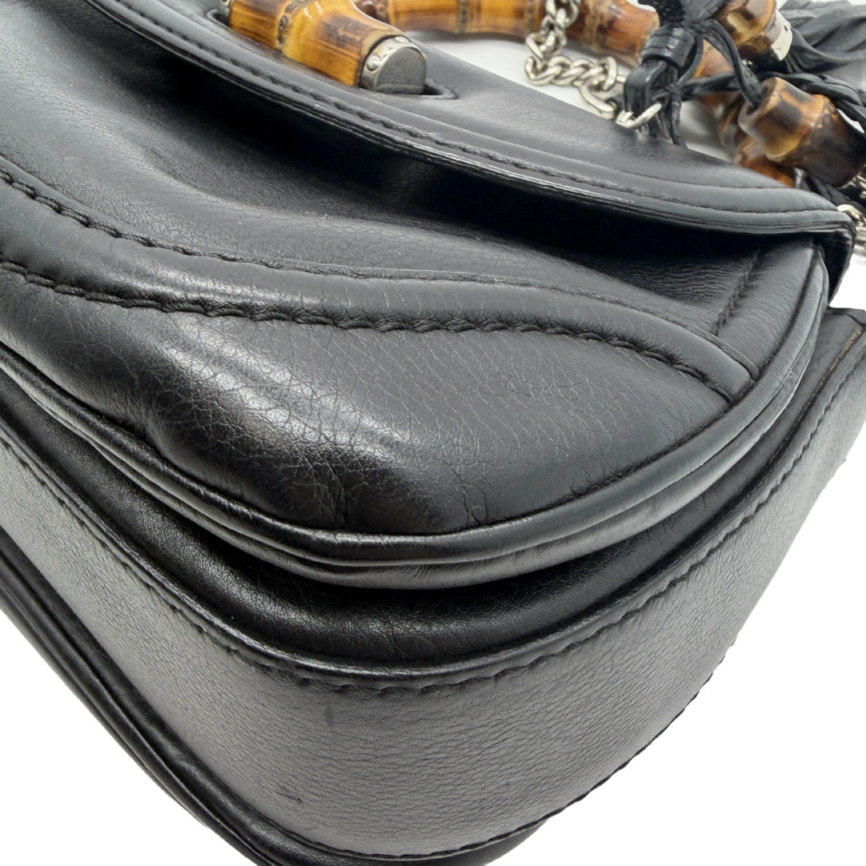 Bamboo Leather Double Strap Handbag — view 7