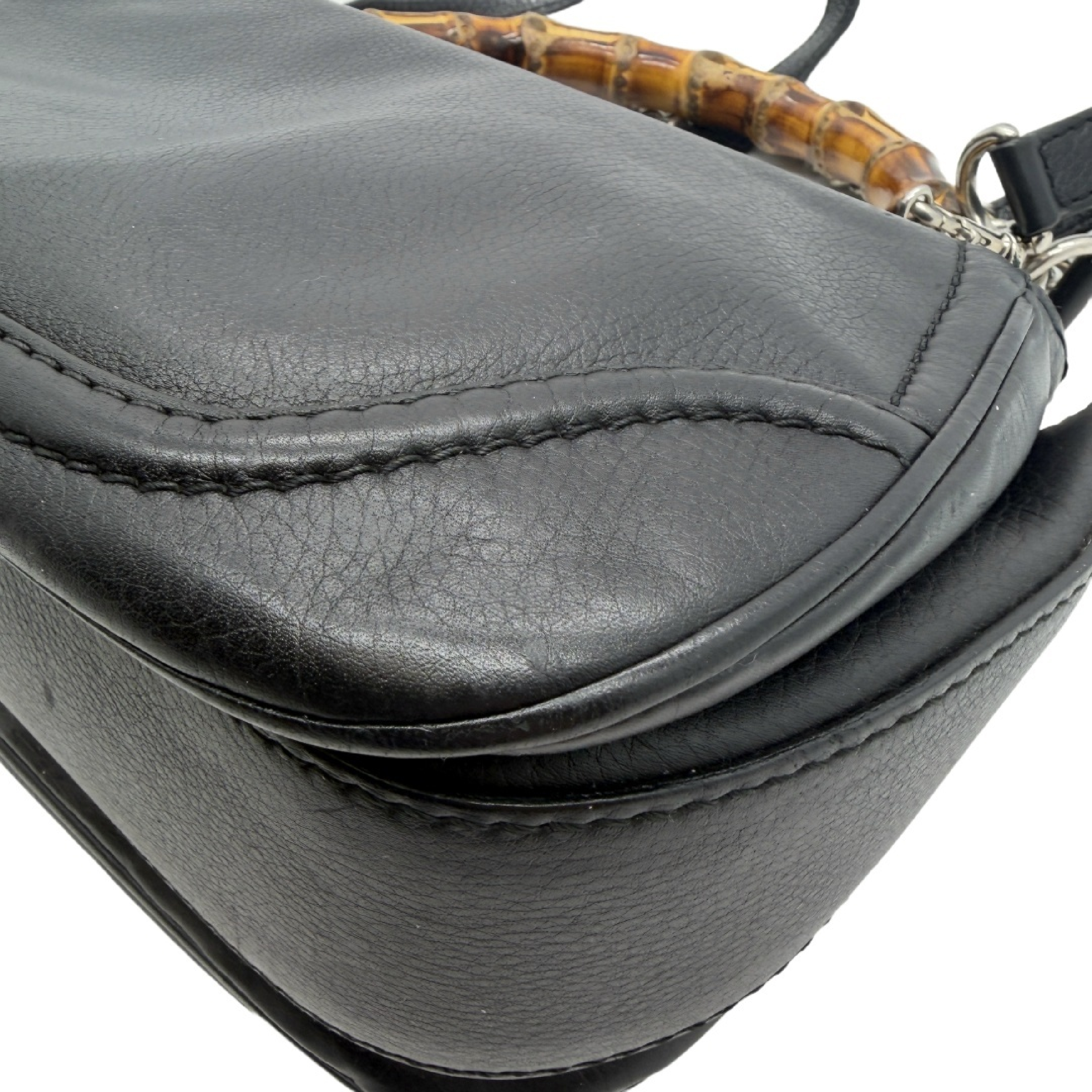 Bamboo Leather Double Strap Handbag — view 9