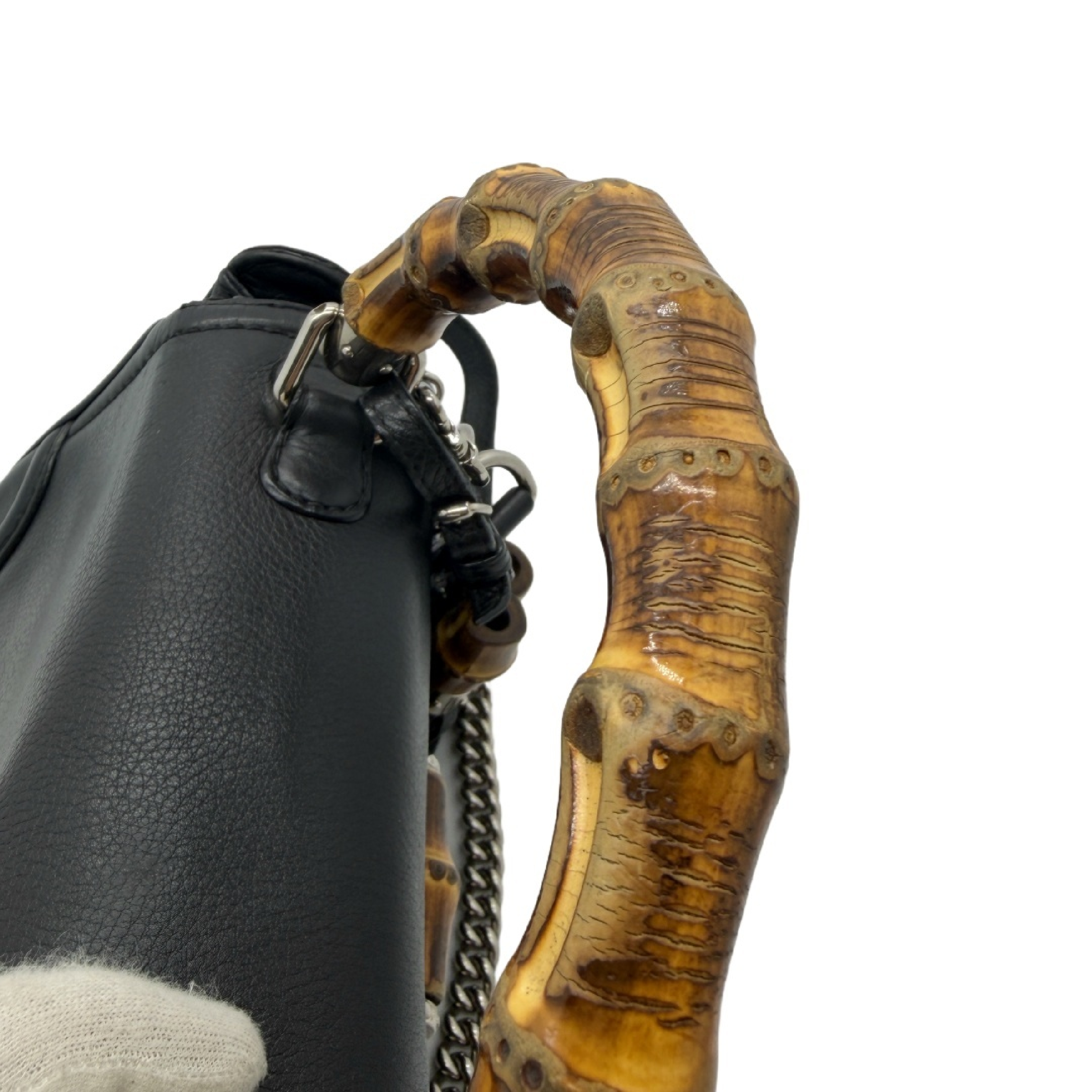 Bamboo Leather Double Strap Handbag — view 10