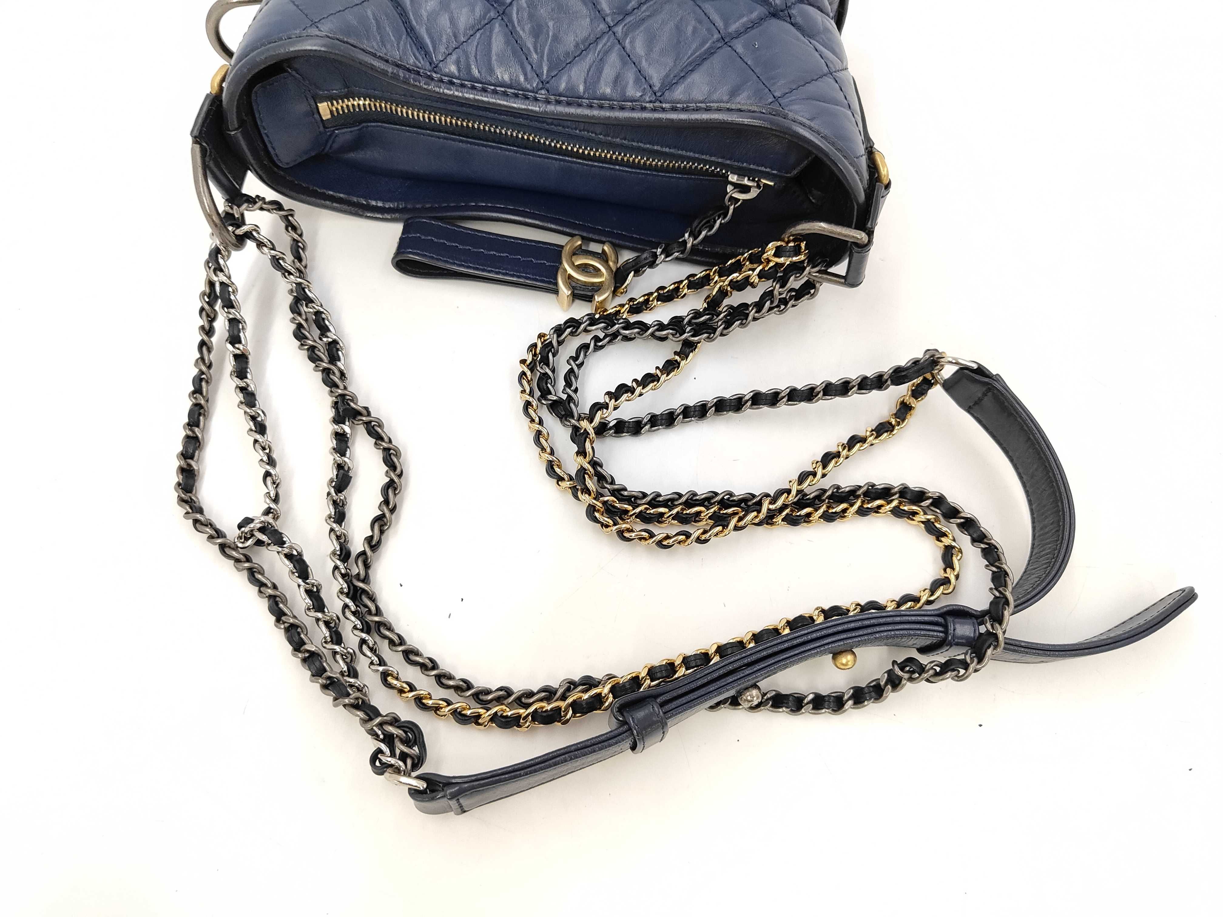 Gabrielle Shoulder Bag, Navy — view 5