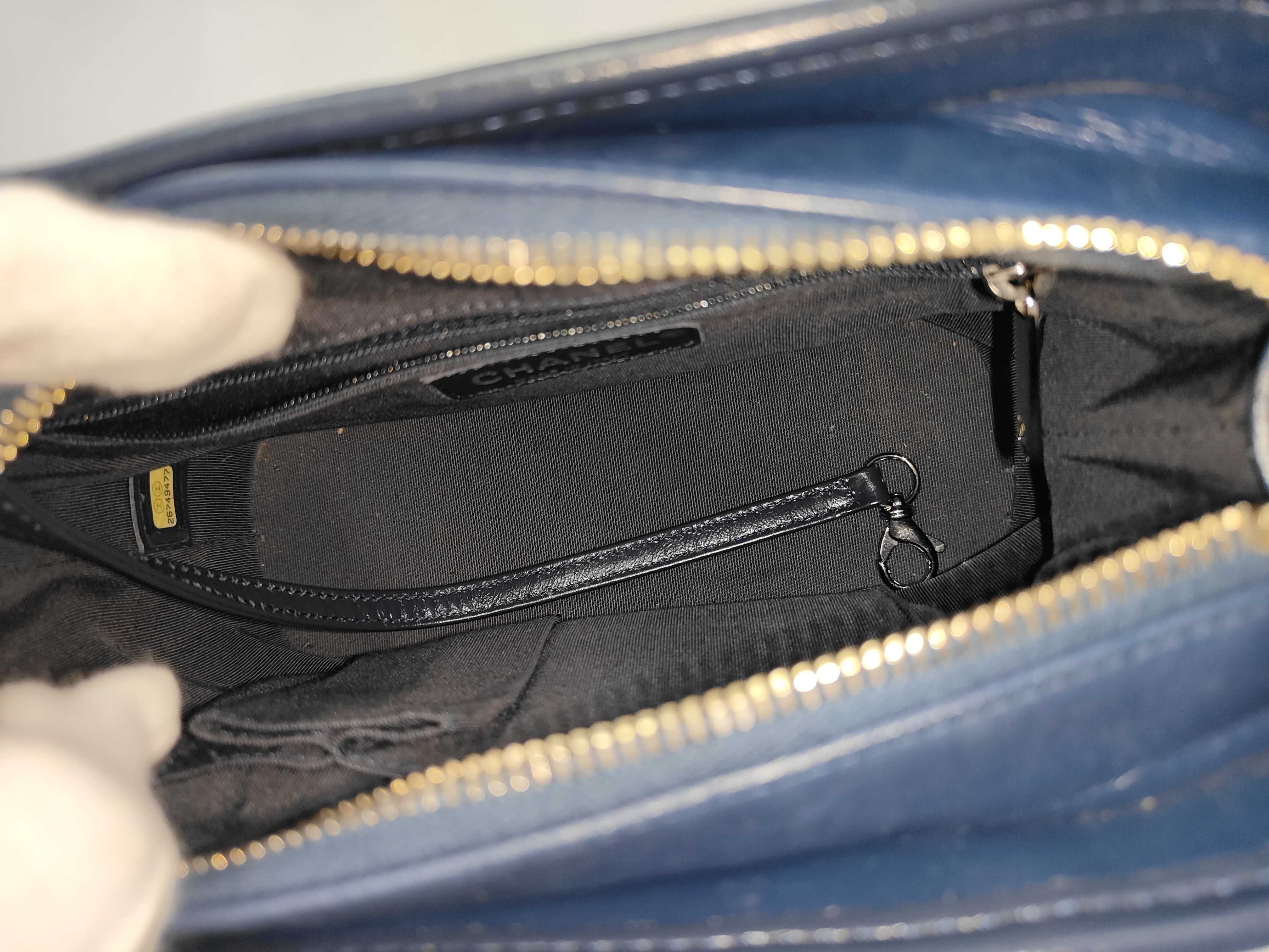 Gabrielle Shoulder Bag, Navy — view 8