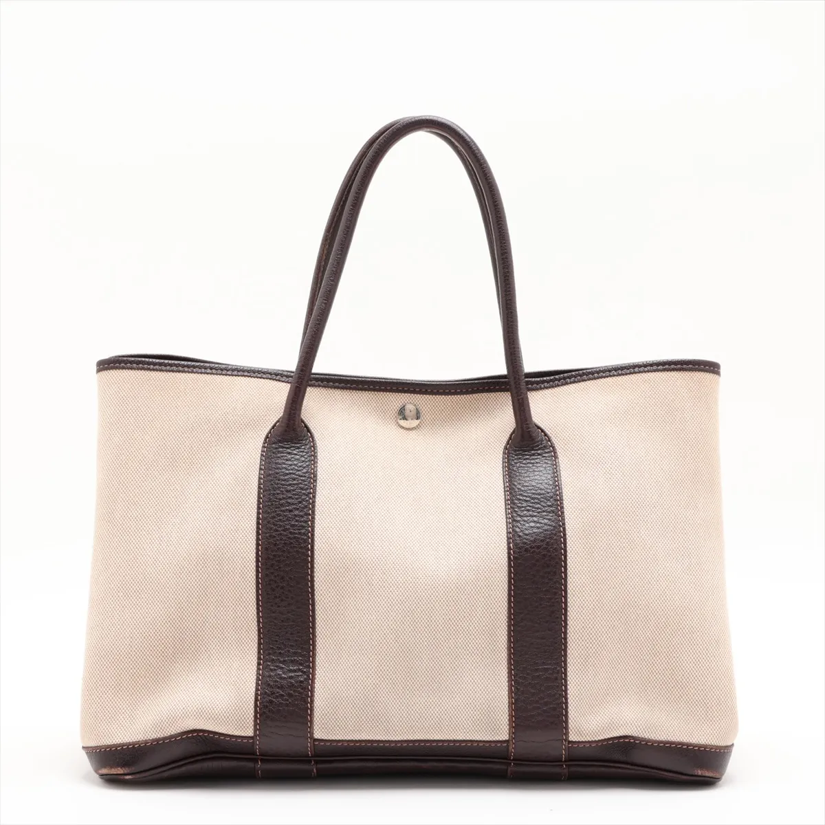 Garden Party 36 PM Toile H x Buffle Beige x Marron Silver Hardware H: 2004 — view 2