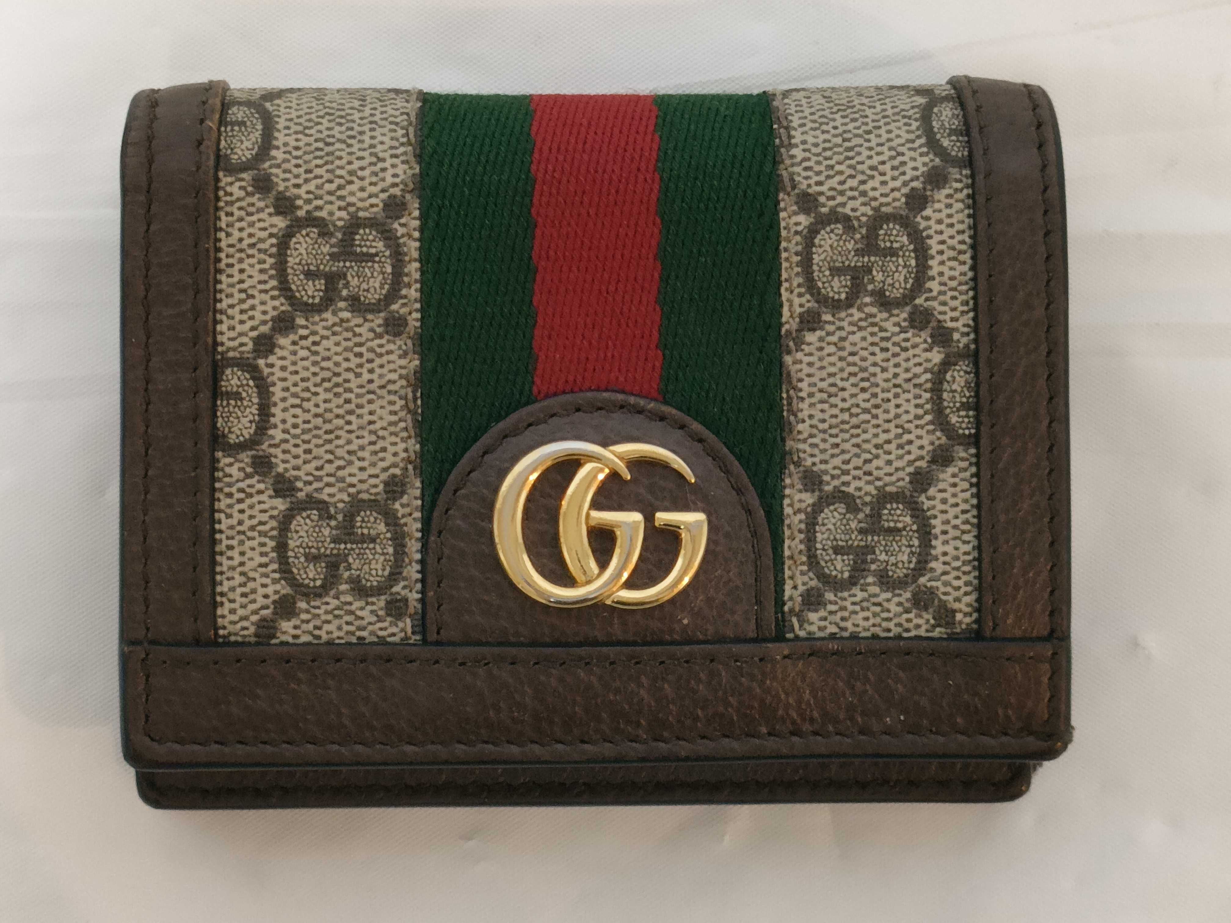 GG Supreme Ophidia Sherry Line Bi-fold Wallet