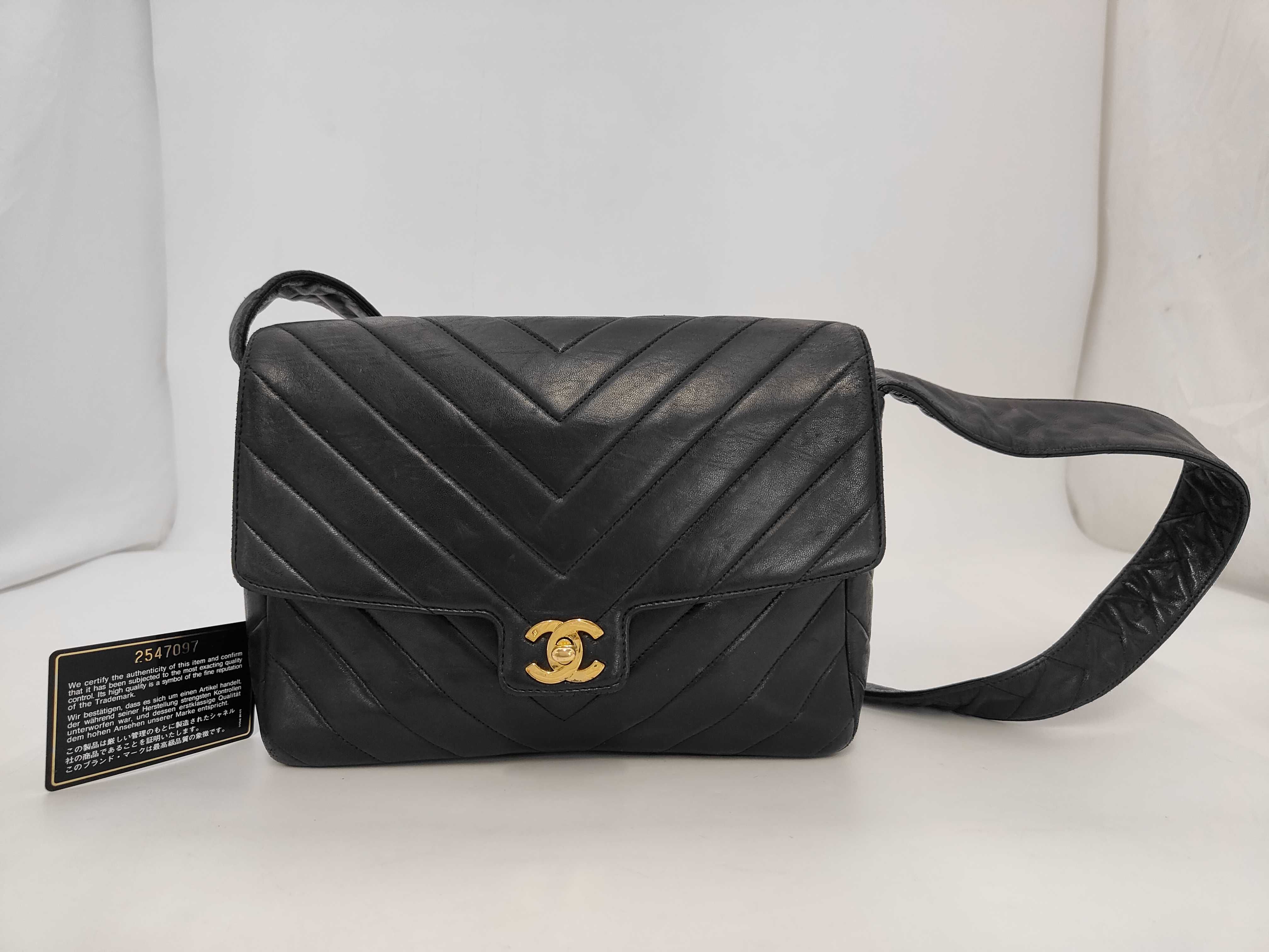 Lambskin V-Stitch Shoulder Bag