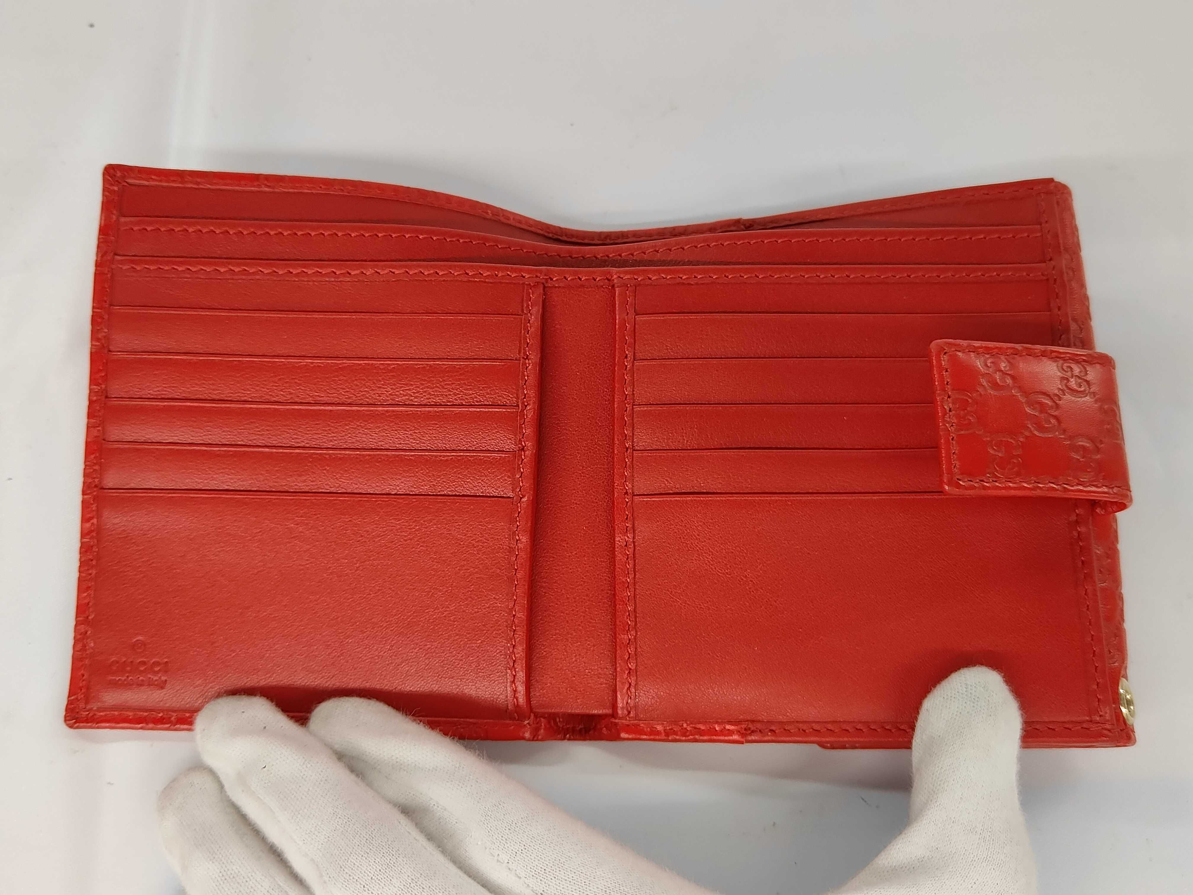 Red Calfskin GG Monogram Guccissima Wallet 282579 — view 3