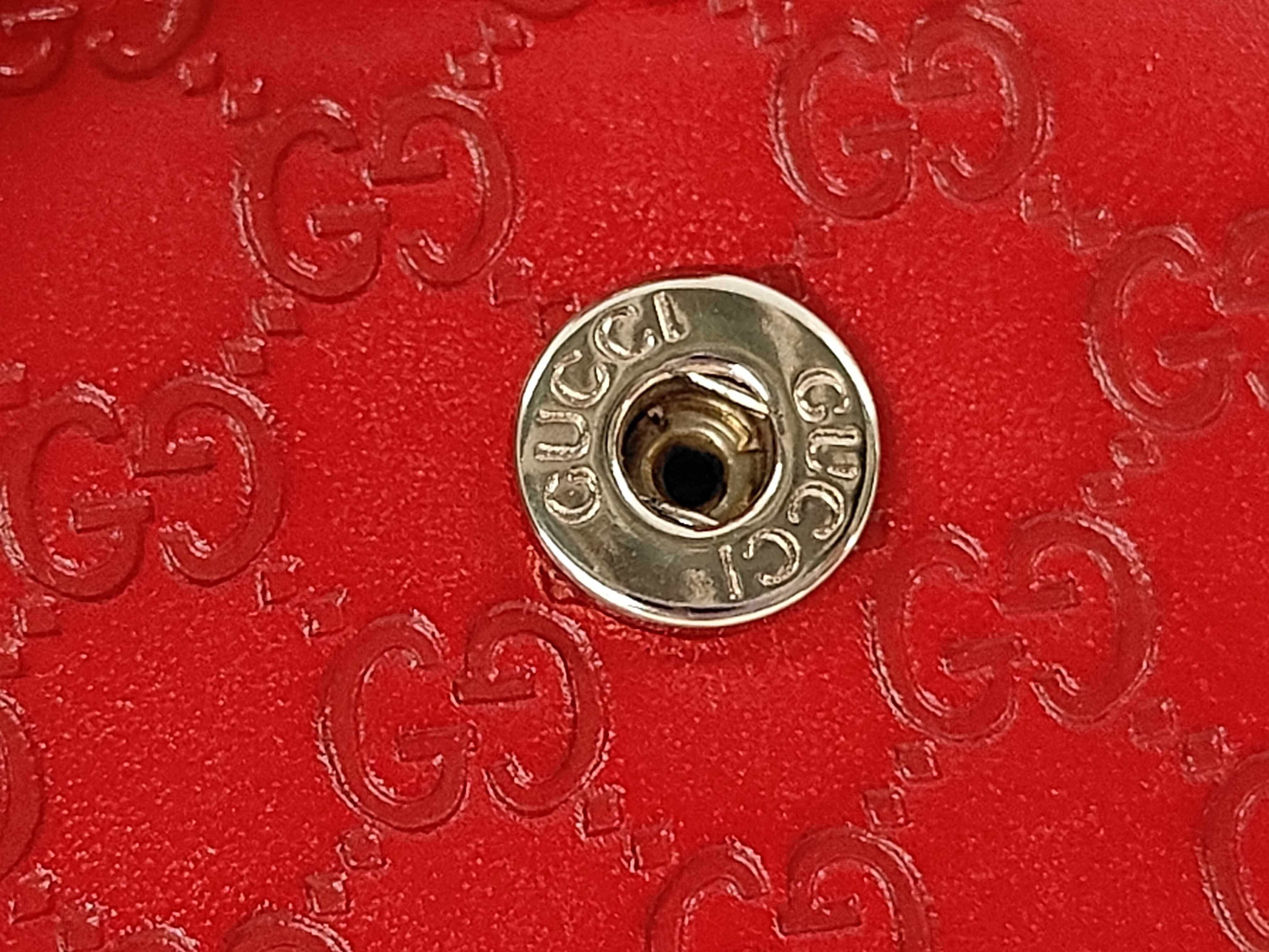 Red Calfskin GG Monogram Guccissima Wallet 282579 — view 7
