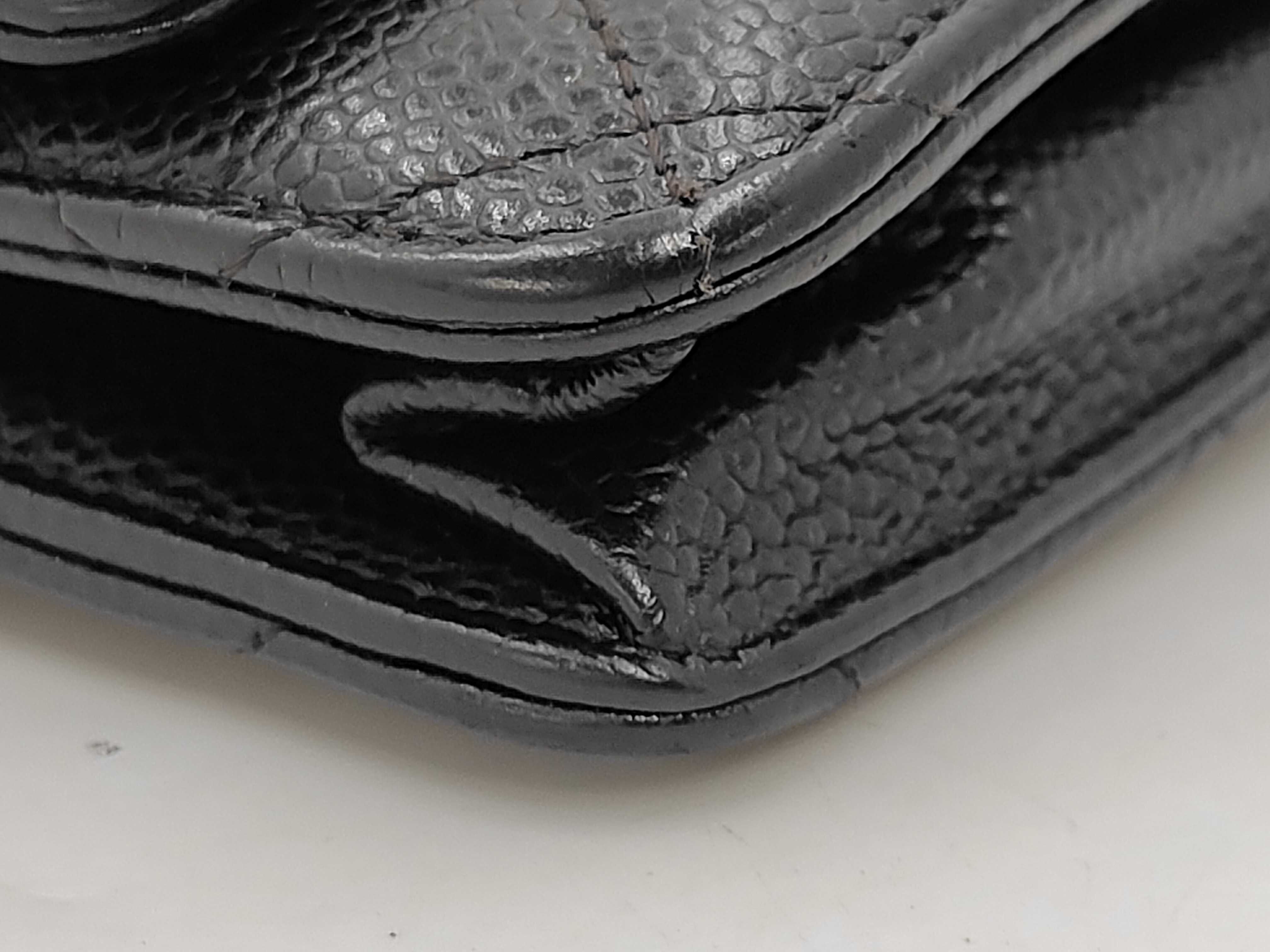 Matelassé Caviar Skin Chain Wallet, Black with Gold Hardware, Serial Number 26-250, Shoulder Bag — view 7