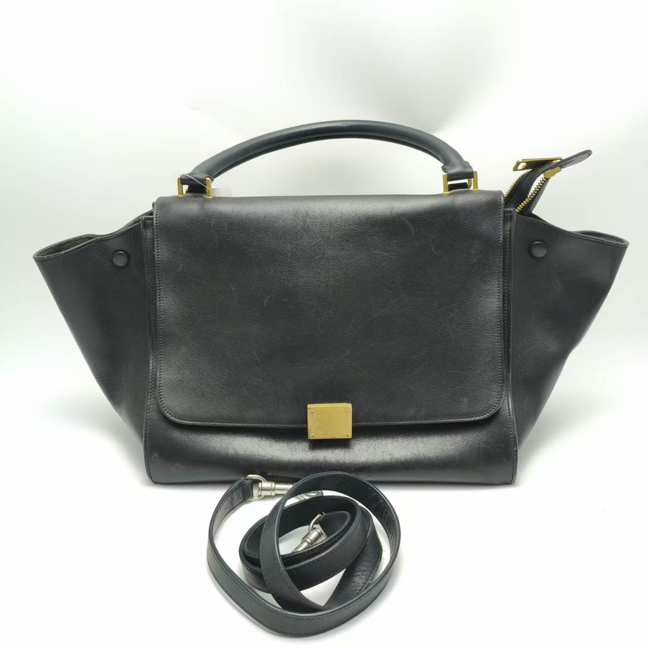 【*Shipped from: China*】CELINE Trapeze Leather Shoulder Bag — view 2