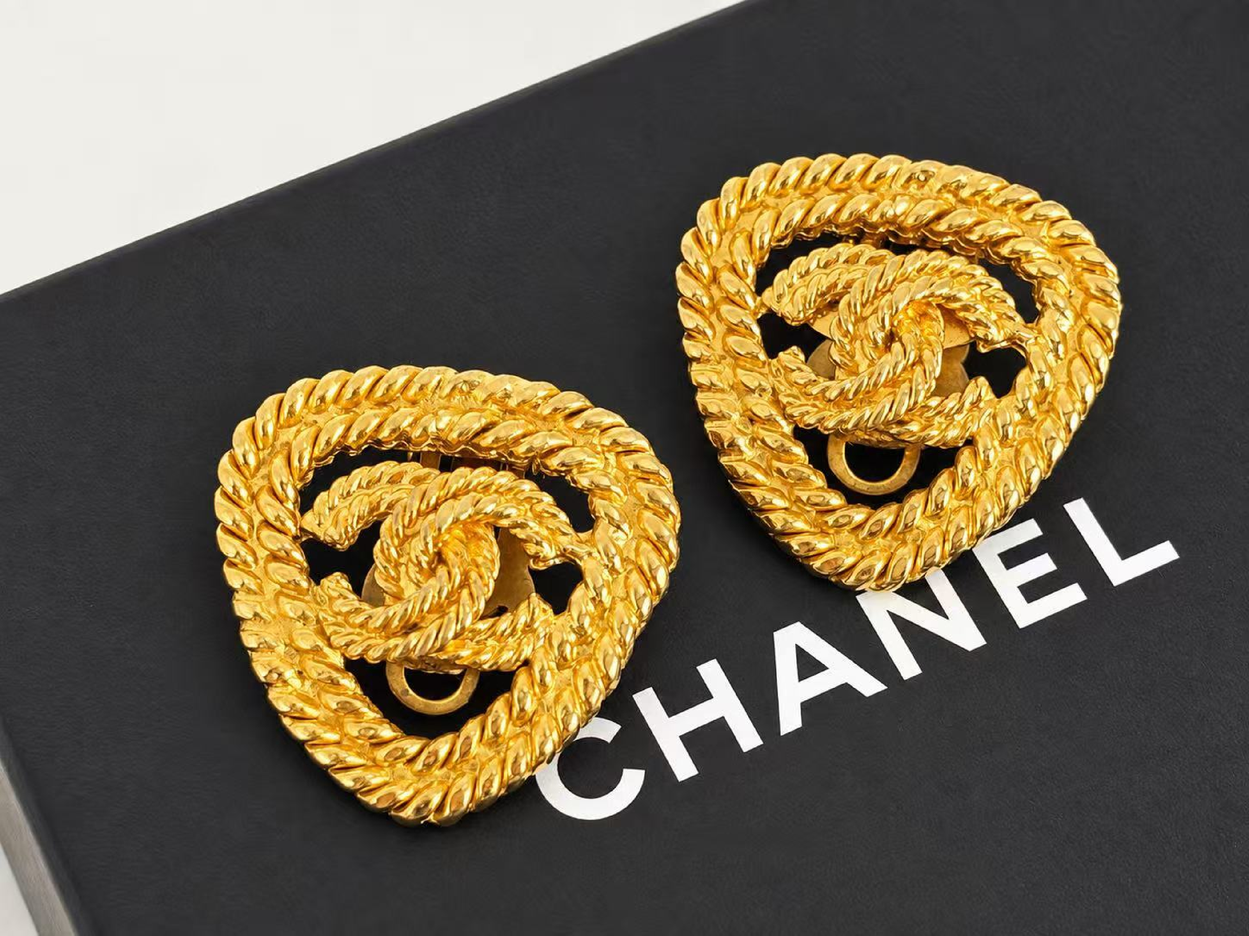 Coco Mark Gold Earrings — view 2