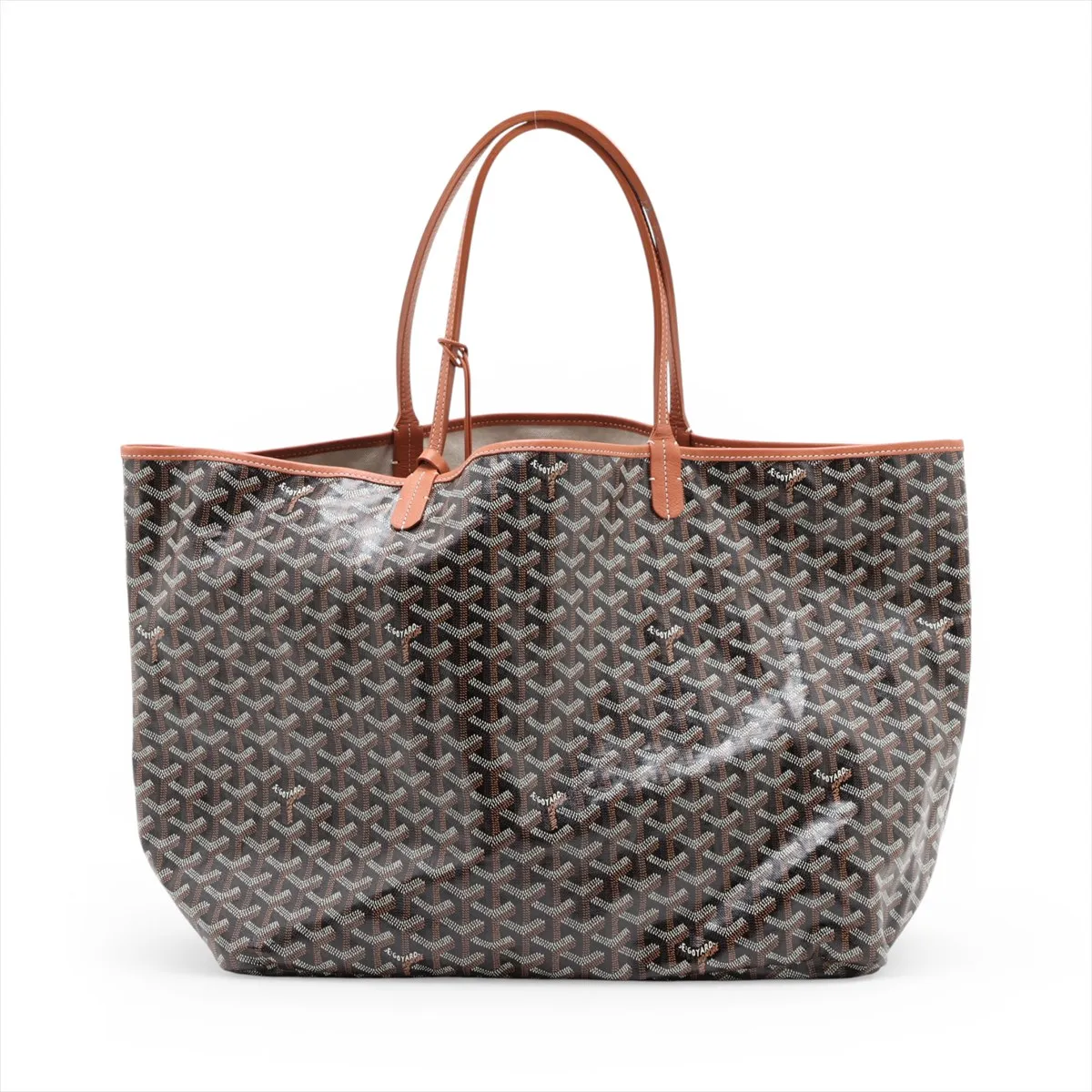 Saint Louis GM PVC x Leather Tote Bag, Brown — view 2