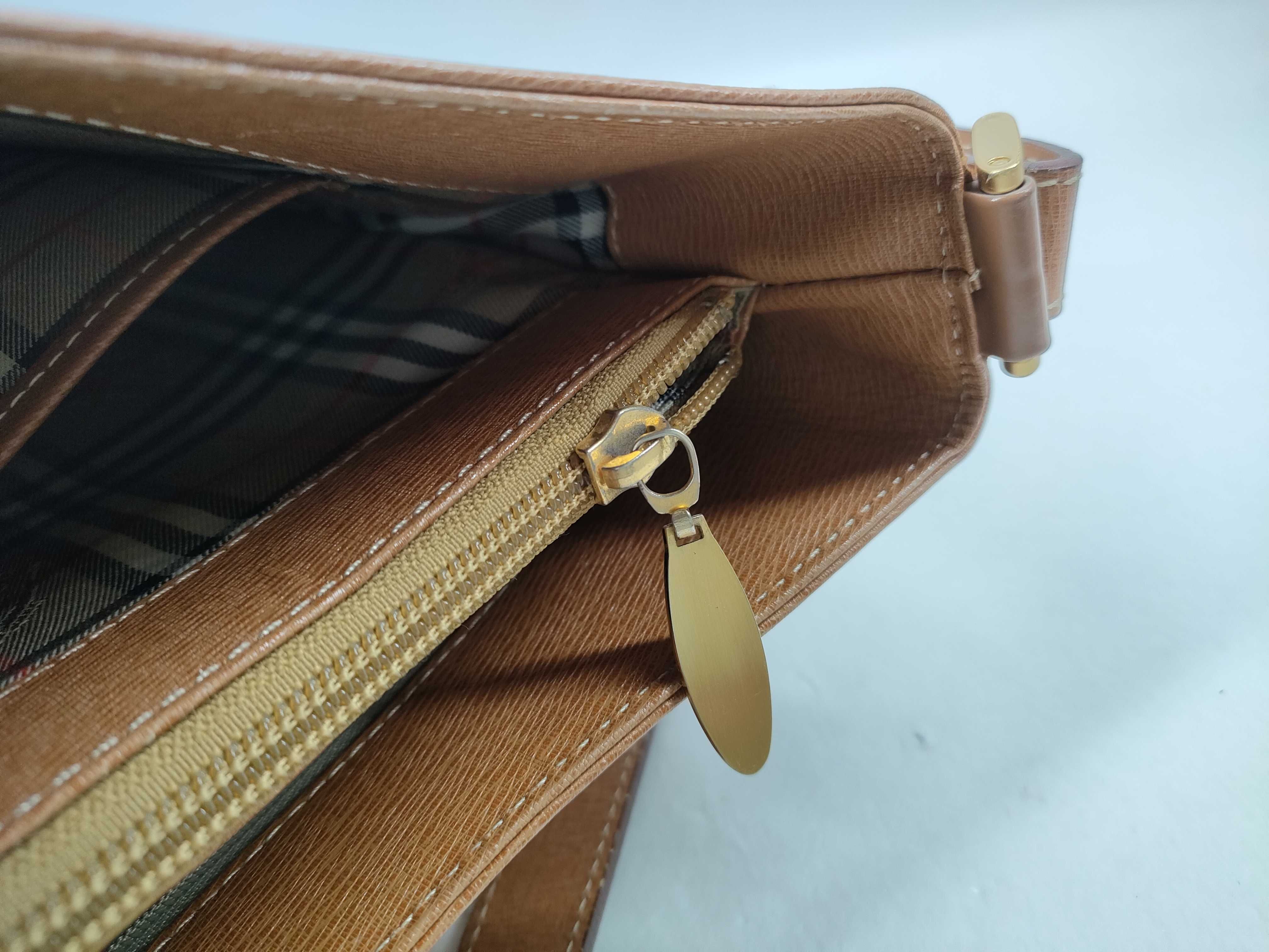 Leather Handbag Nova Check Orange Shoulder Bag — view 8