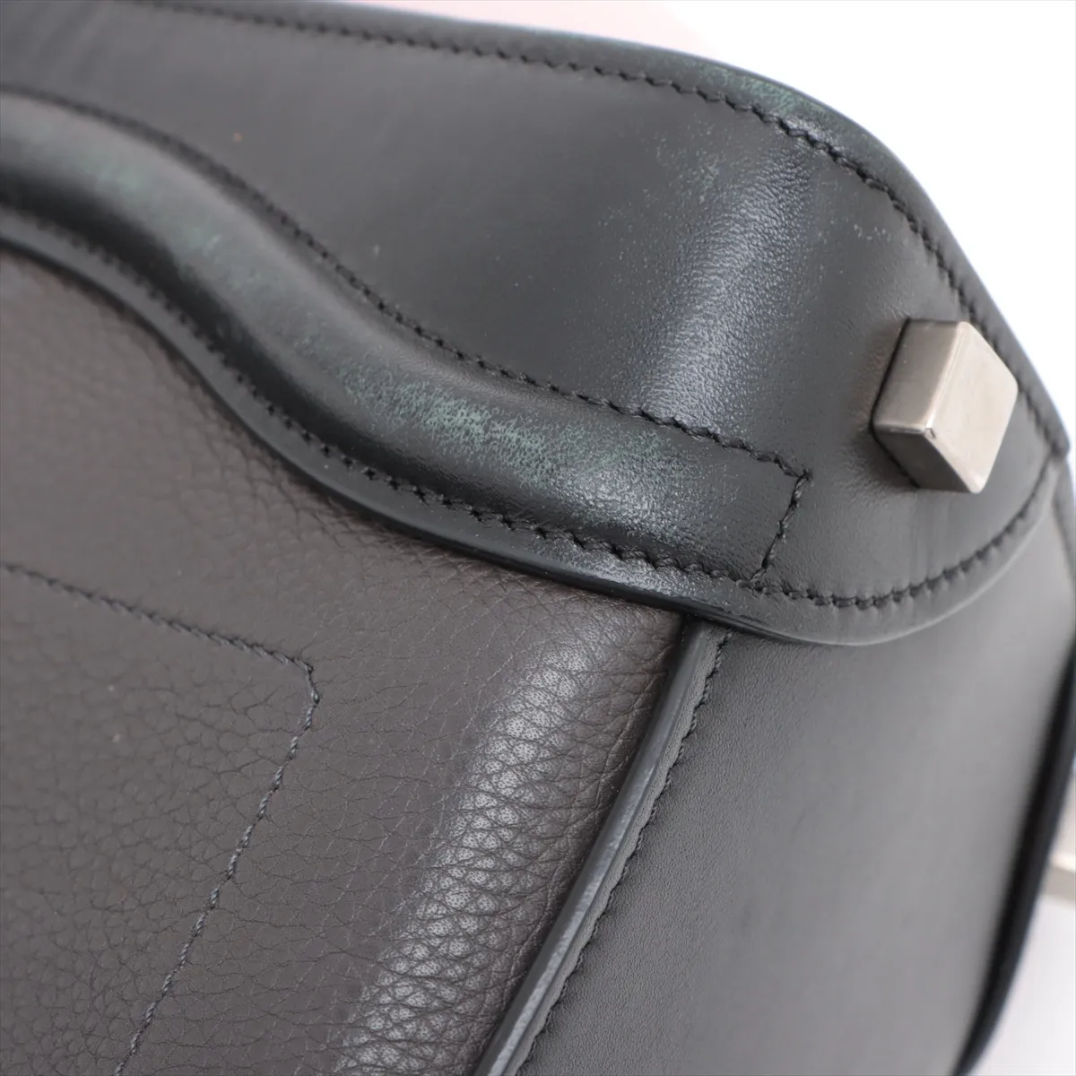 Luggage Micro Shopper Leather x Suede Handbag Black x Pink — view 13