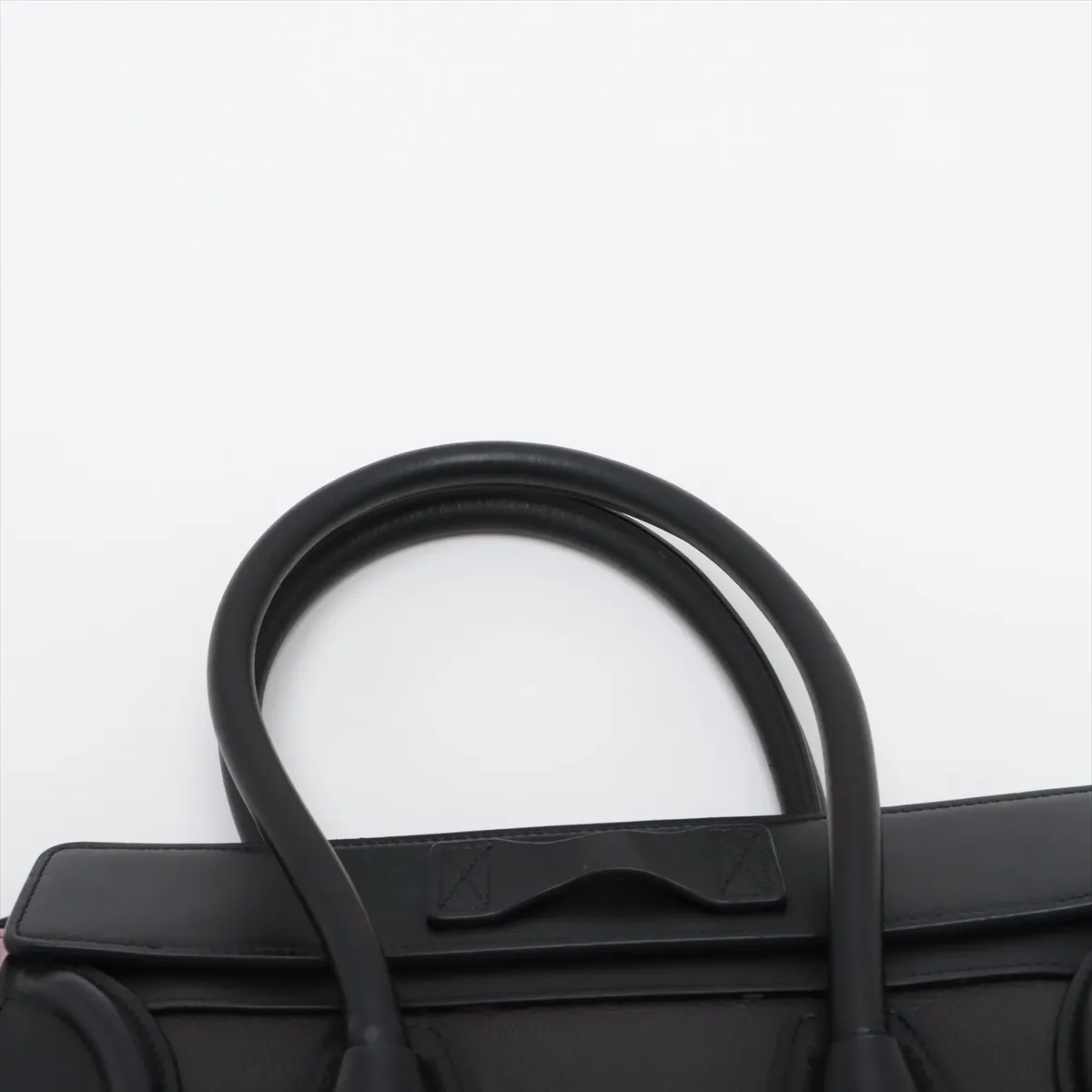 Luggage Micro Shopper Leather x Suede Handbag Black x Pink — view 6