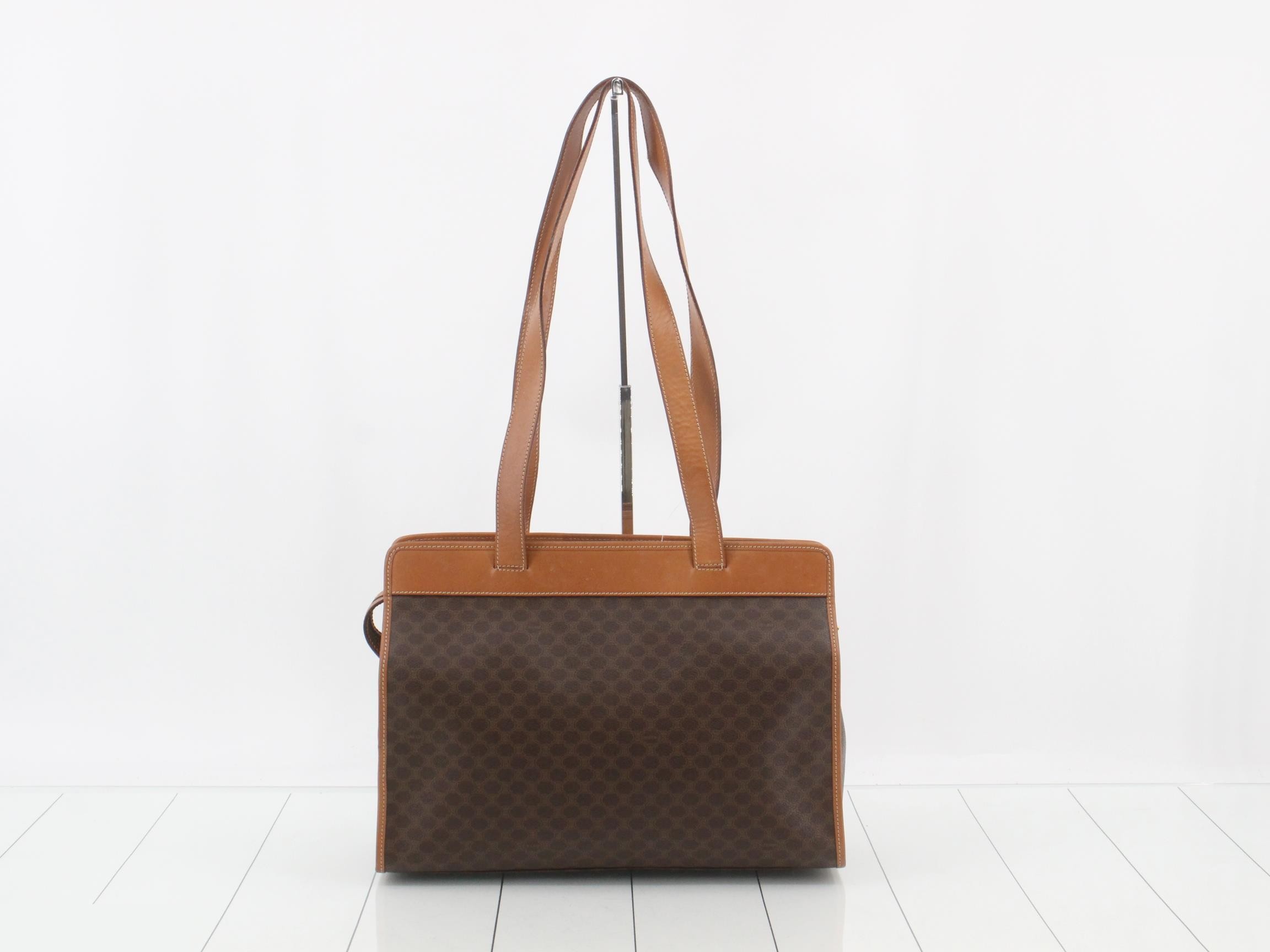 Macadam PVC/Leather Semi-Shoulder Bag, Brown — view 2