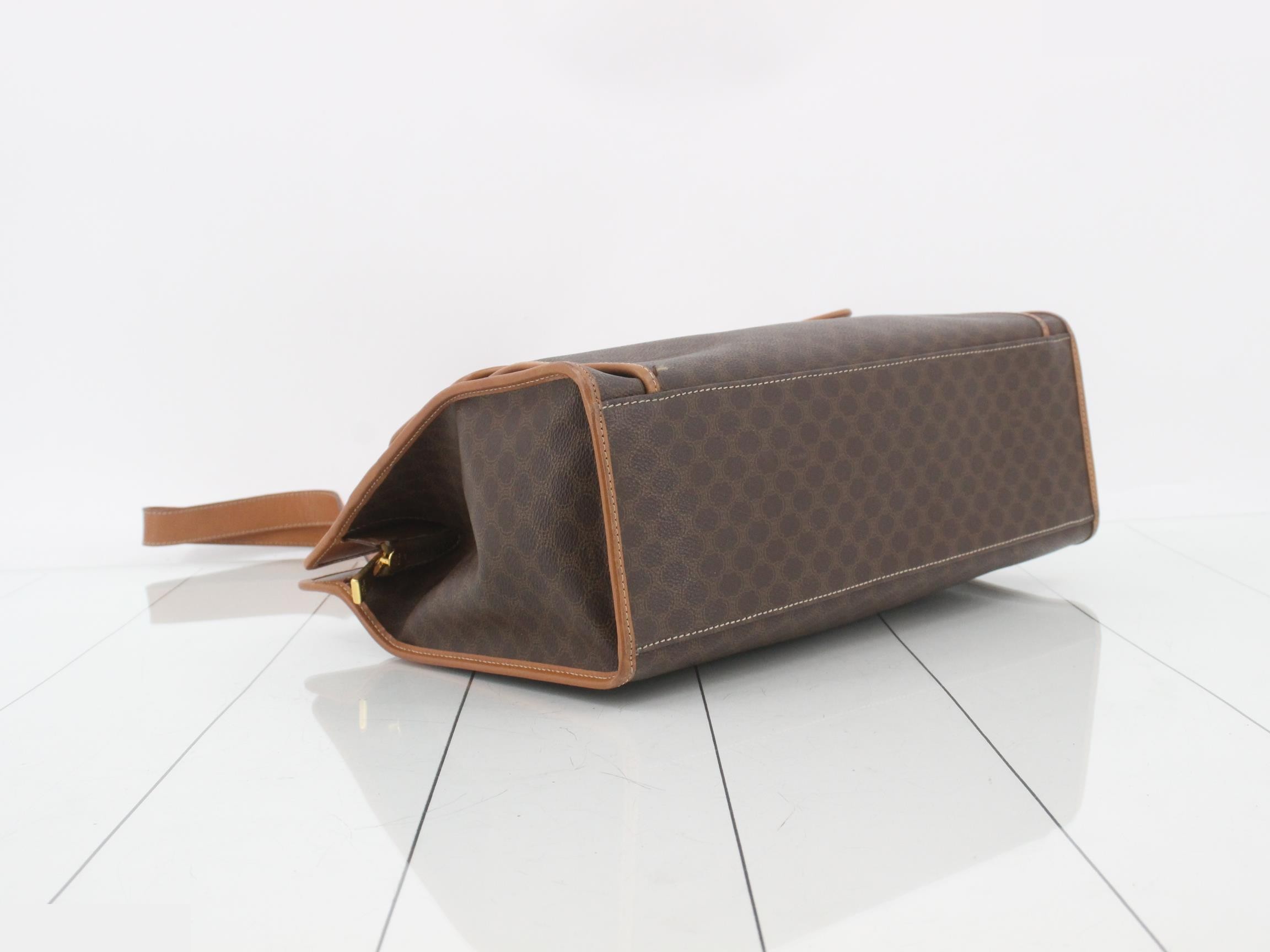 Macadam PVC/Leather Semi-Shoulder Bag, Brown — view 5