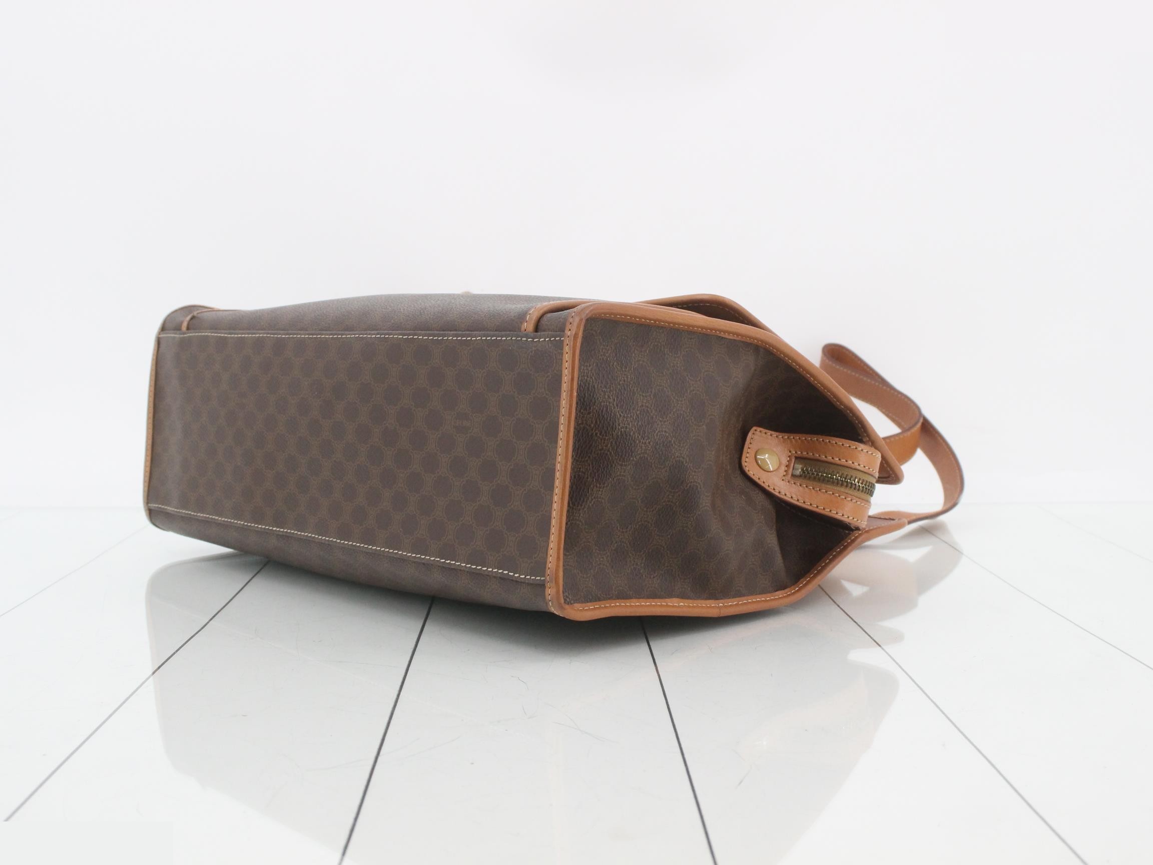 Macadam PVC/Leather Semi-Shoulder Bag, Brown — view 6