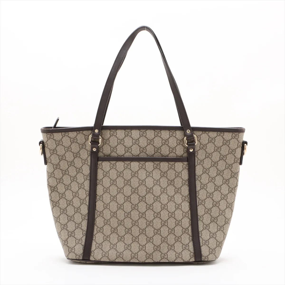 GG Supreme PVC x Leather Tote Bag Beige 388929 Outlet — view 2