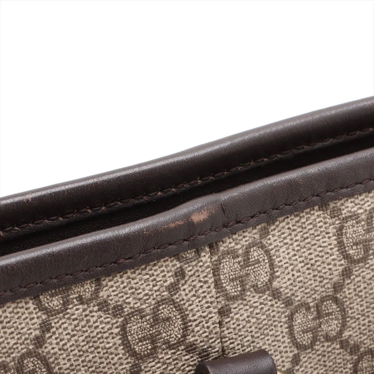 GG Supreme PVC x Leather Tote Bag Beige 388929 Outlet — view 14