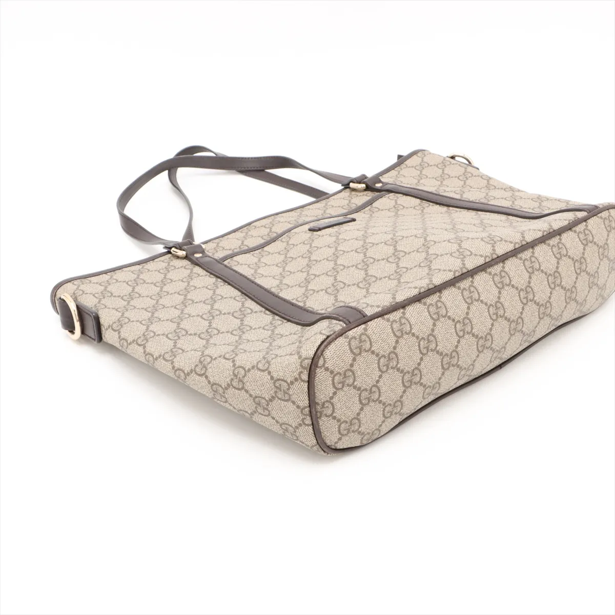 GG Supreme PVC x Leather Tote Bag Beige 388929 Outlet — view 4
