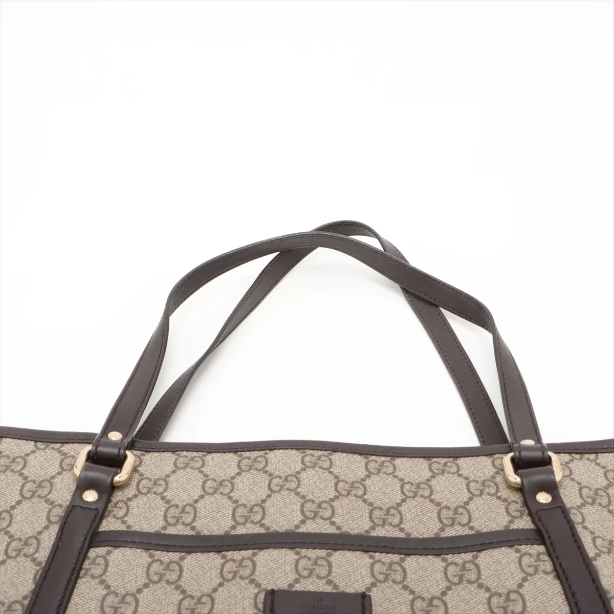GG Supreme PVC x Leather Tote Bag Beige 388929 Outlet — view 6