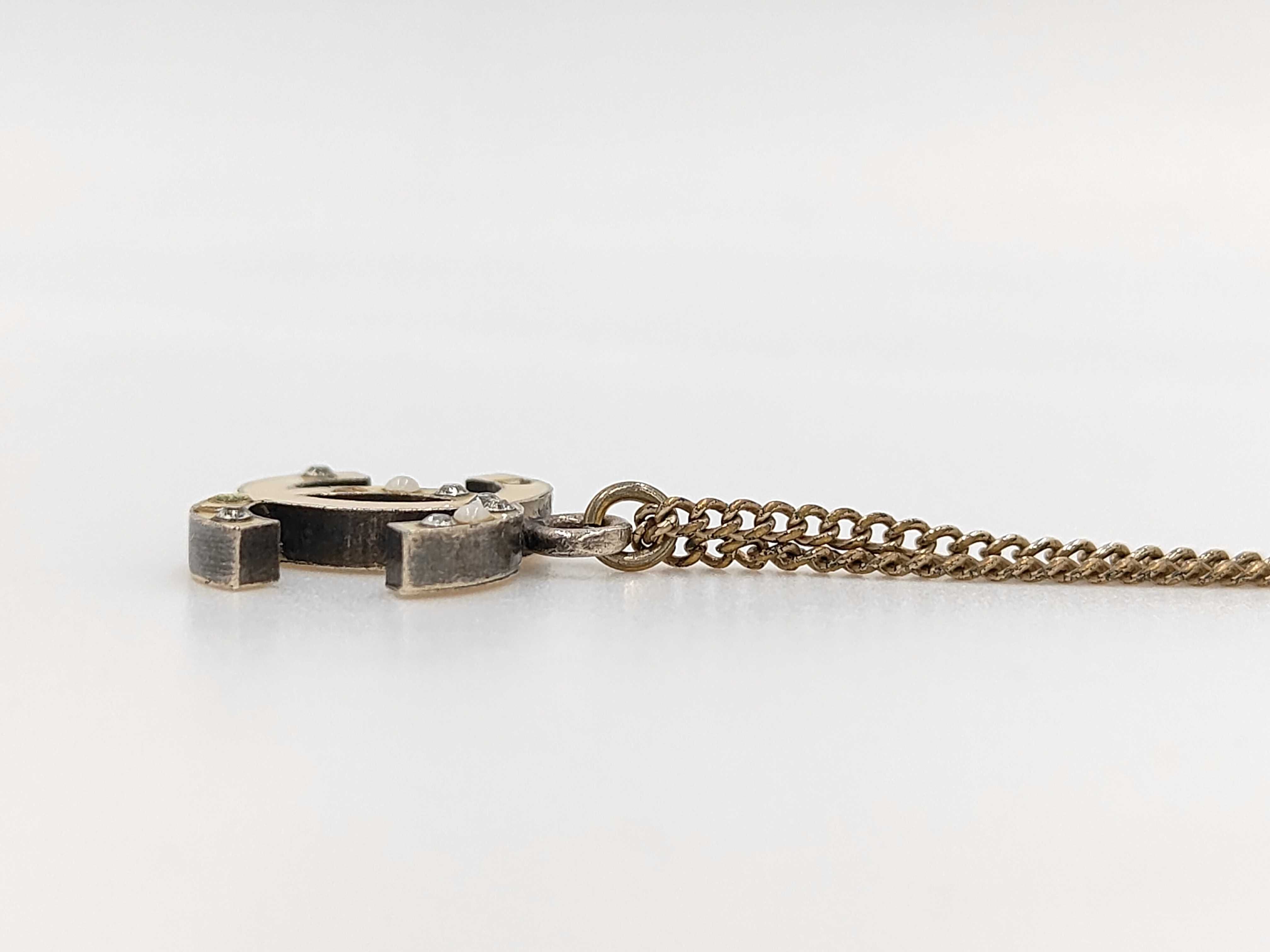 Coco Mark Rhinestone Gold Necklace — view 3