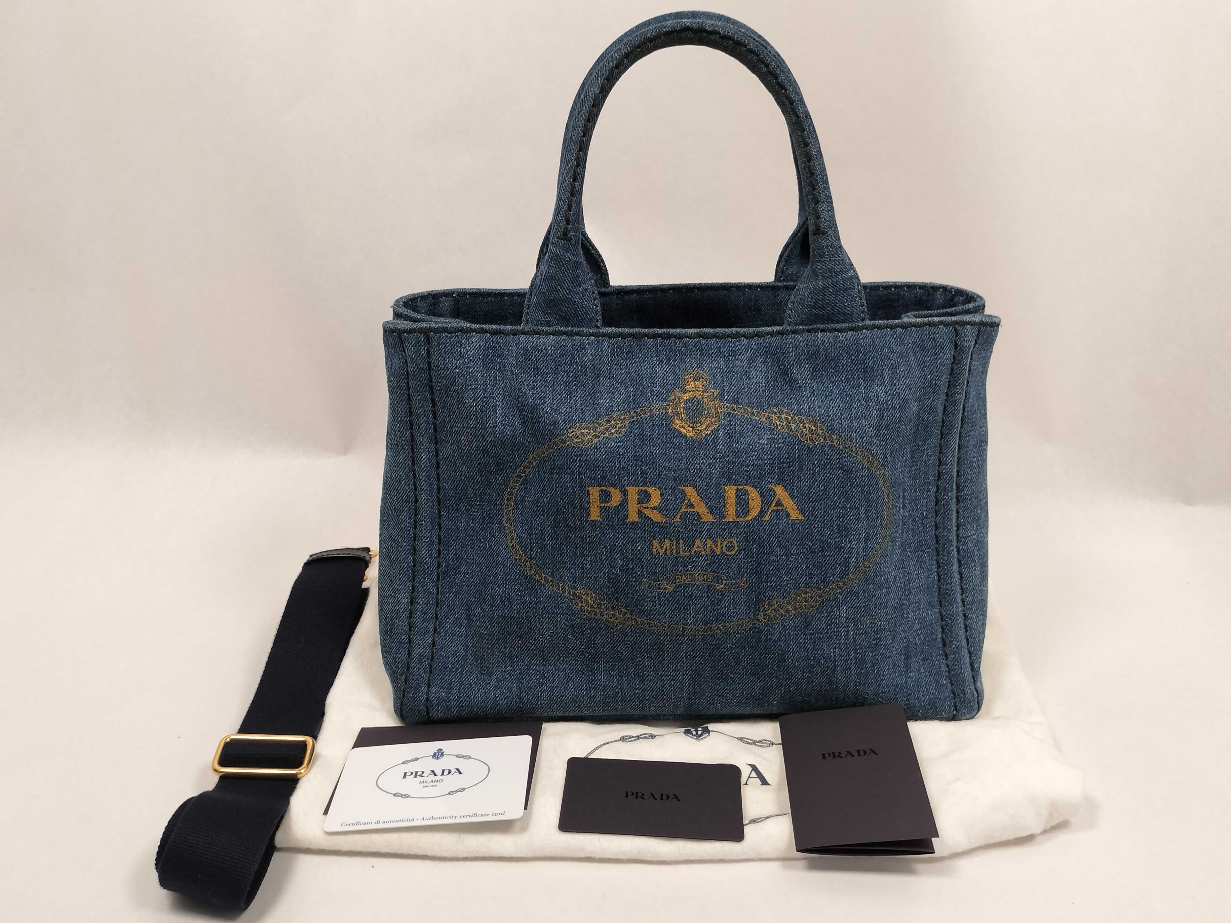 Canapa Denim 2-Way Tote Bag, Blue, 1BG439 (Tote Bag)