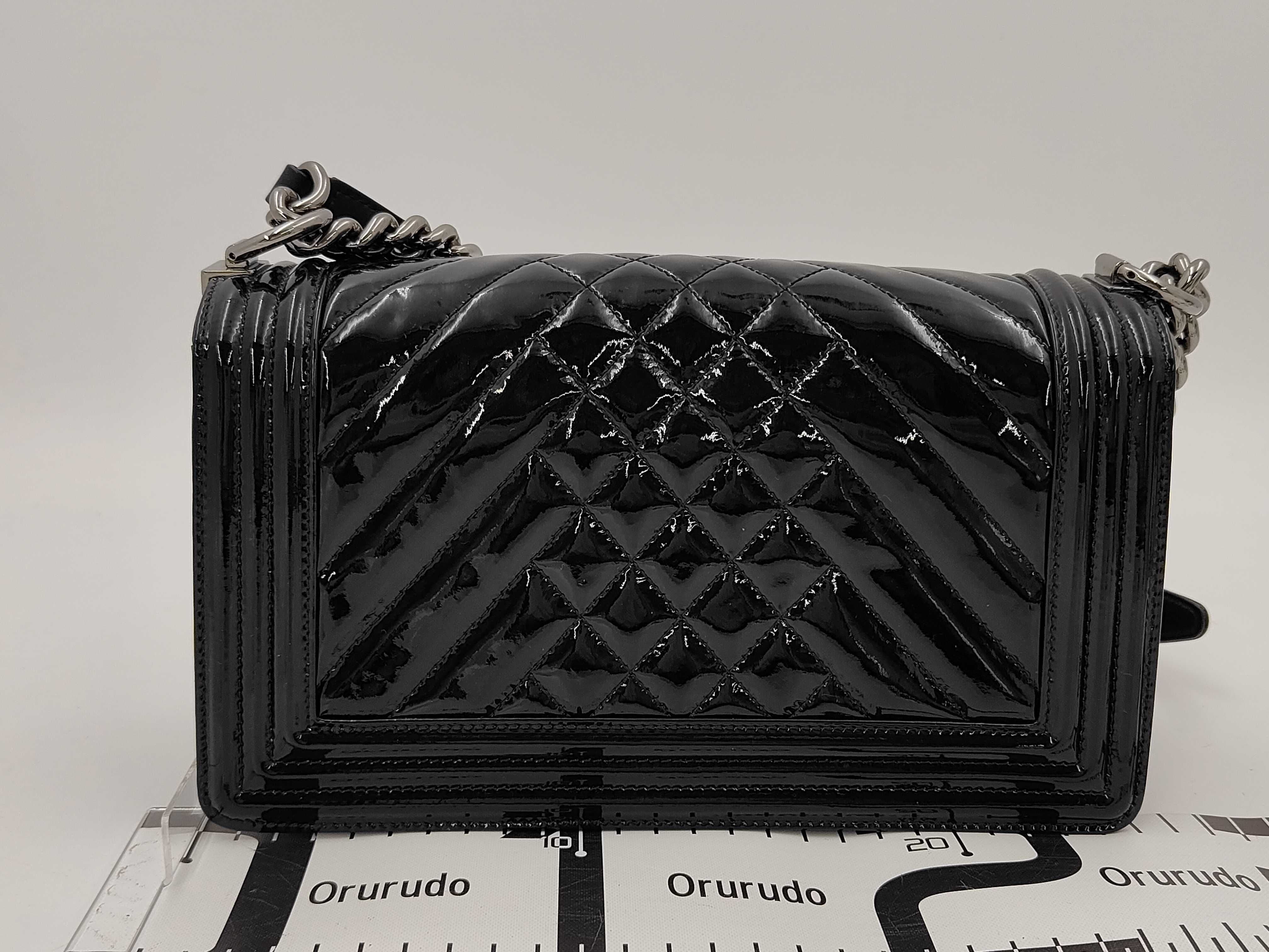 Boy Chanel 25 Chain Shoulder Bag, serial number 18-series, A67086, Black, includes card and sticker. — view 2