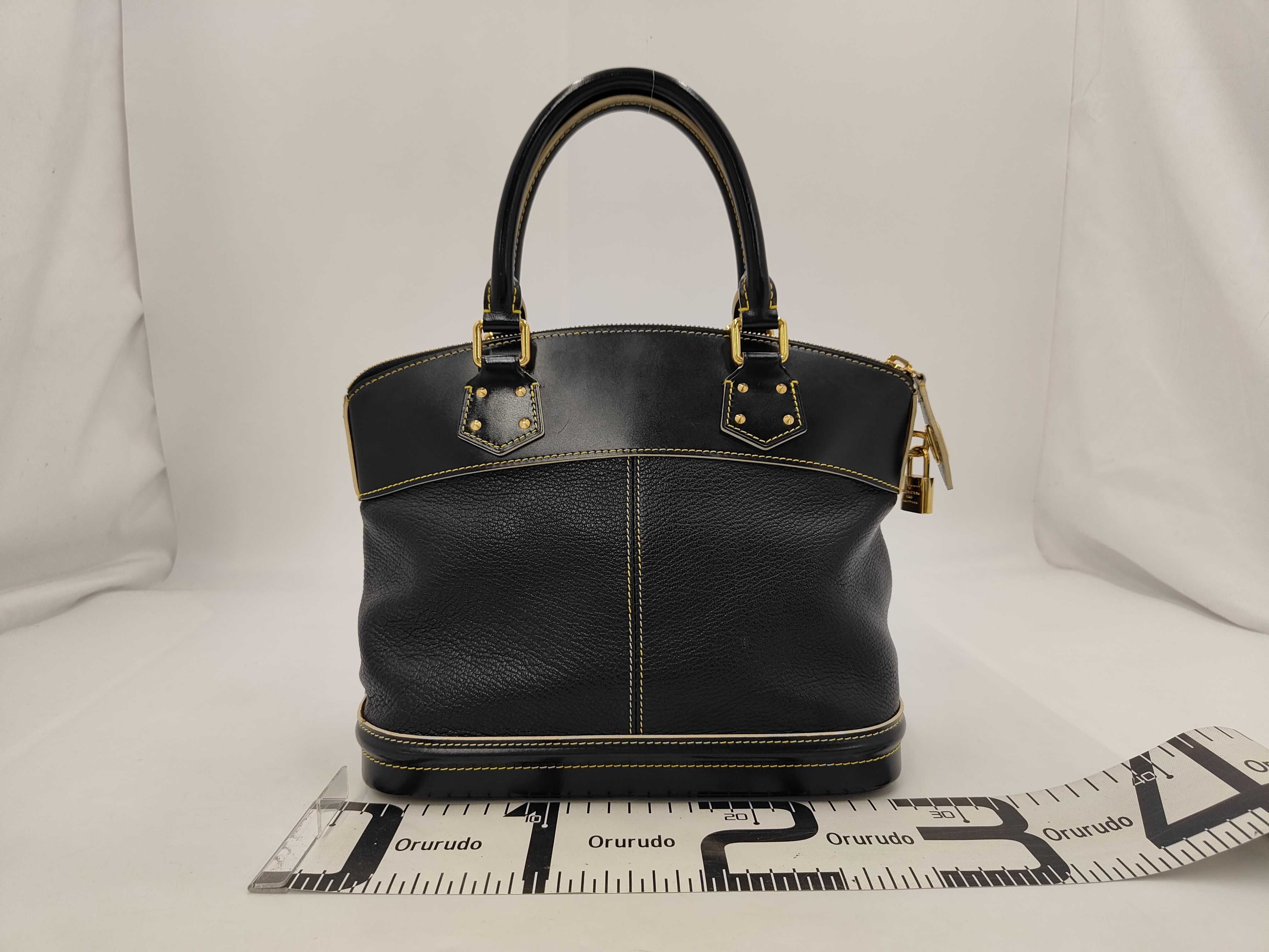 Suhari M91888 Lockit PM Goat Leather BLACK GOLD AS1049 Initial on Crochette Handbag — view 2