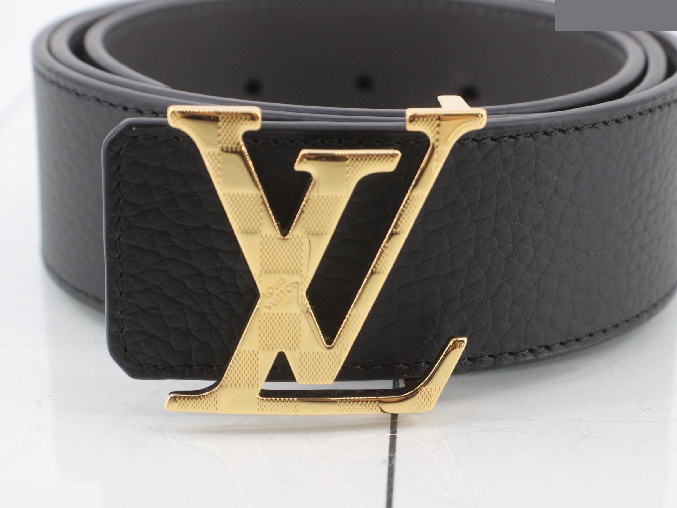 LV Damier 40mm Reversible Belt - Black x Gray — view 3
