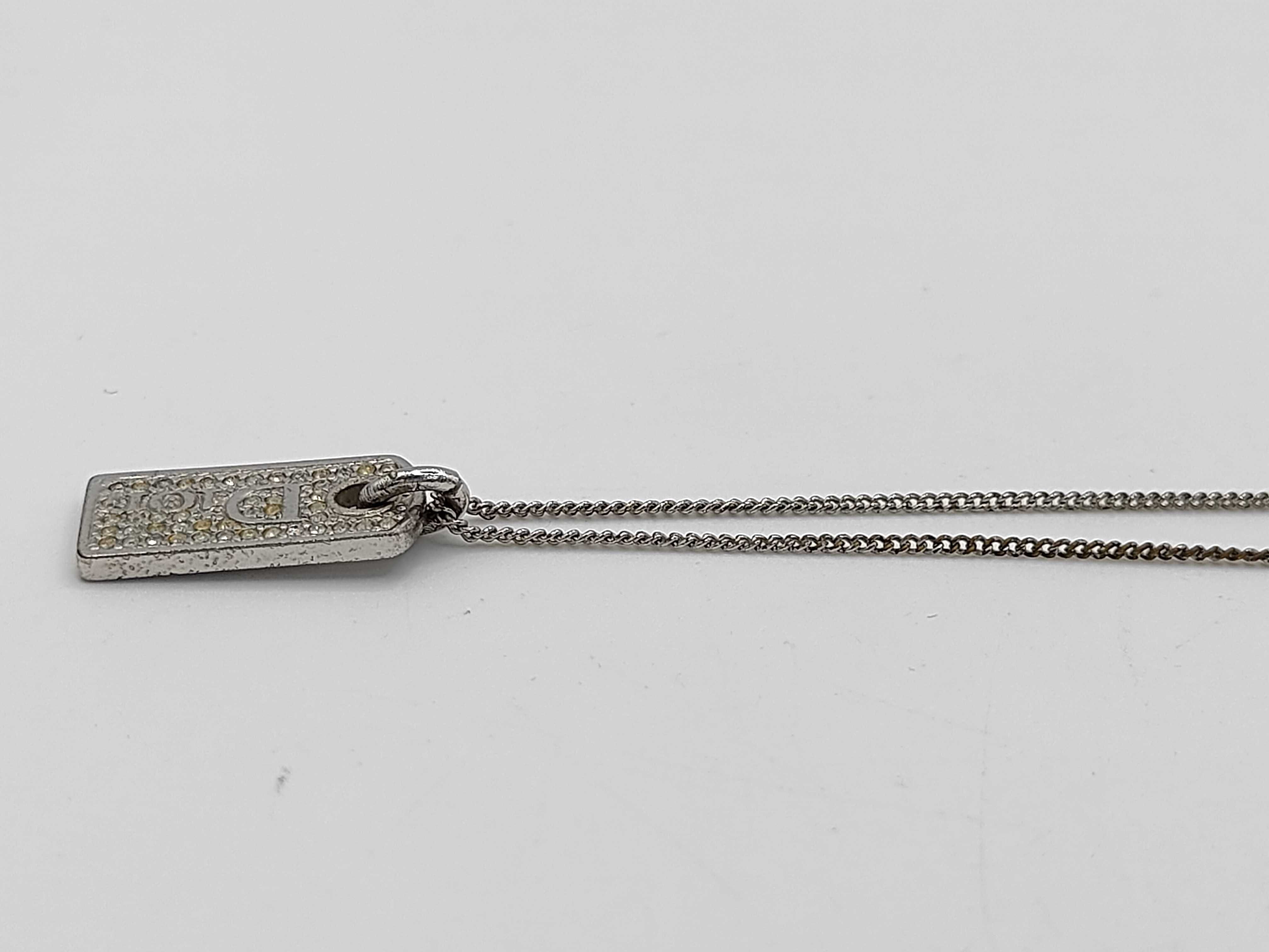 rhinestone logo necklace — view 3