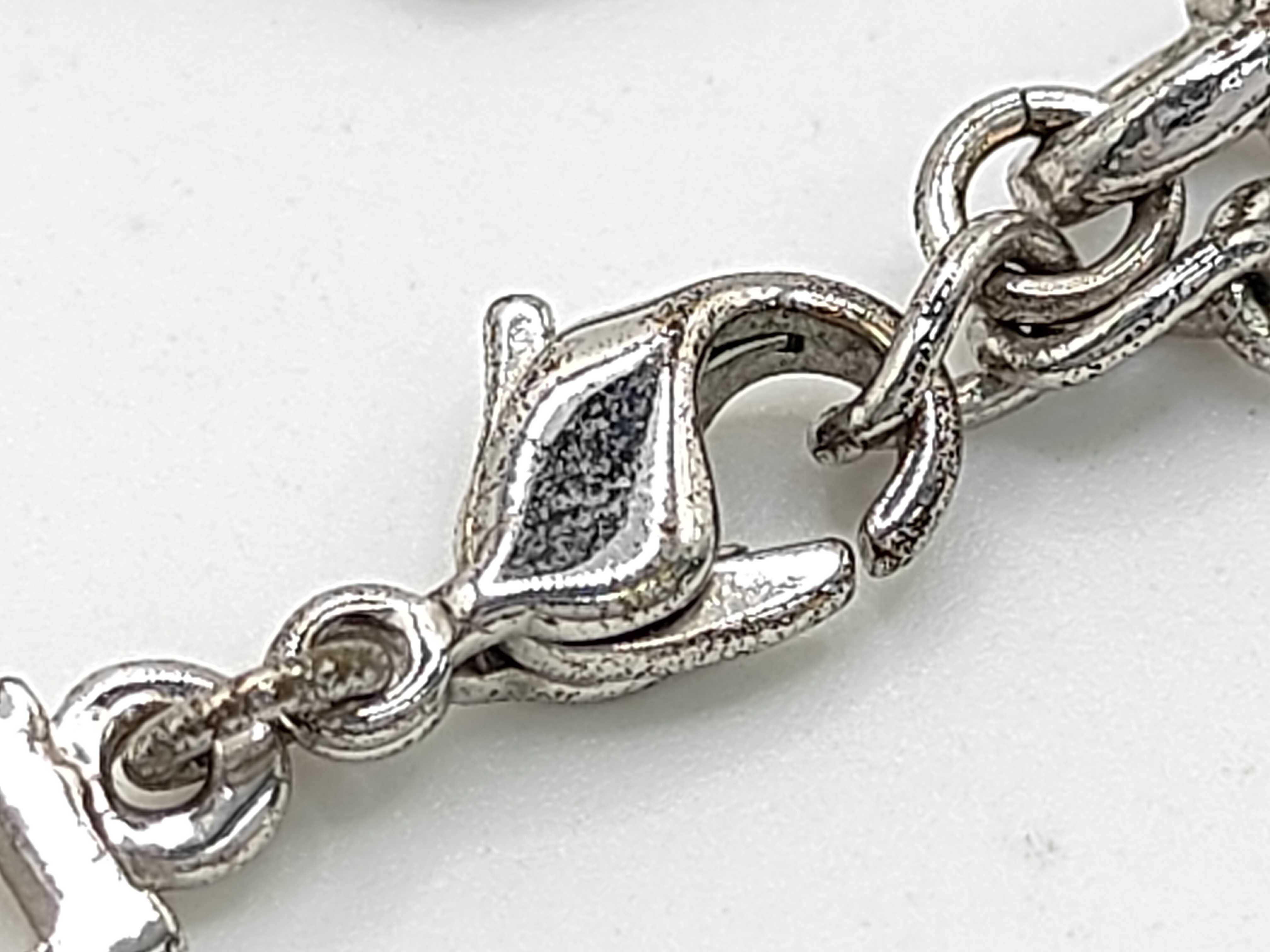rhinestone logo necklace — view 4