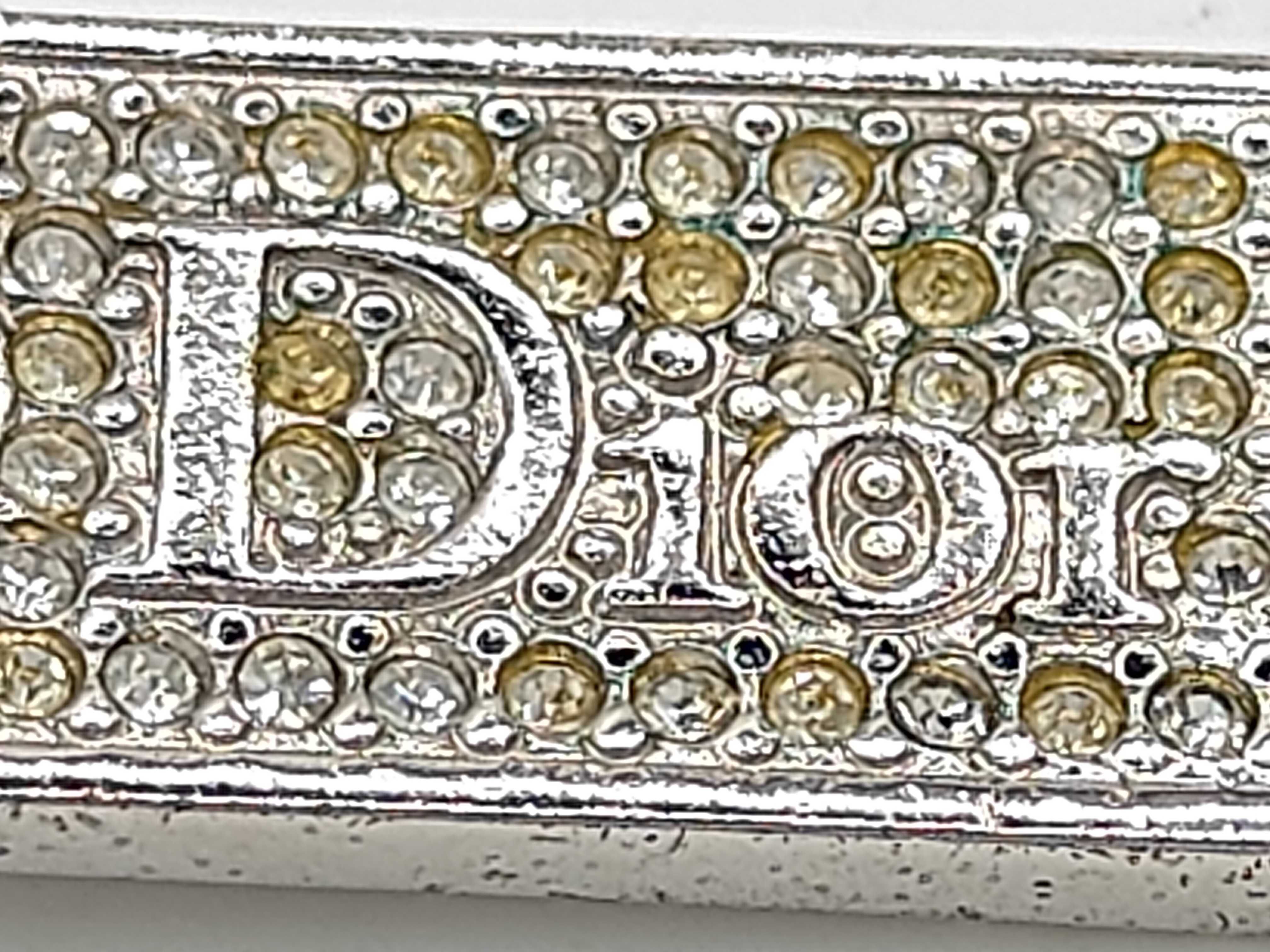 rhinestone logo necklace — view 9