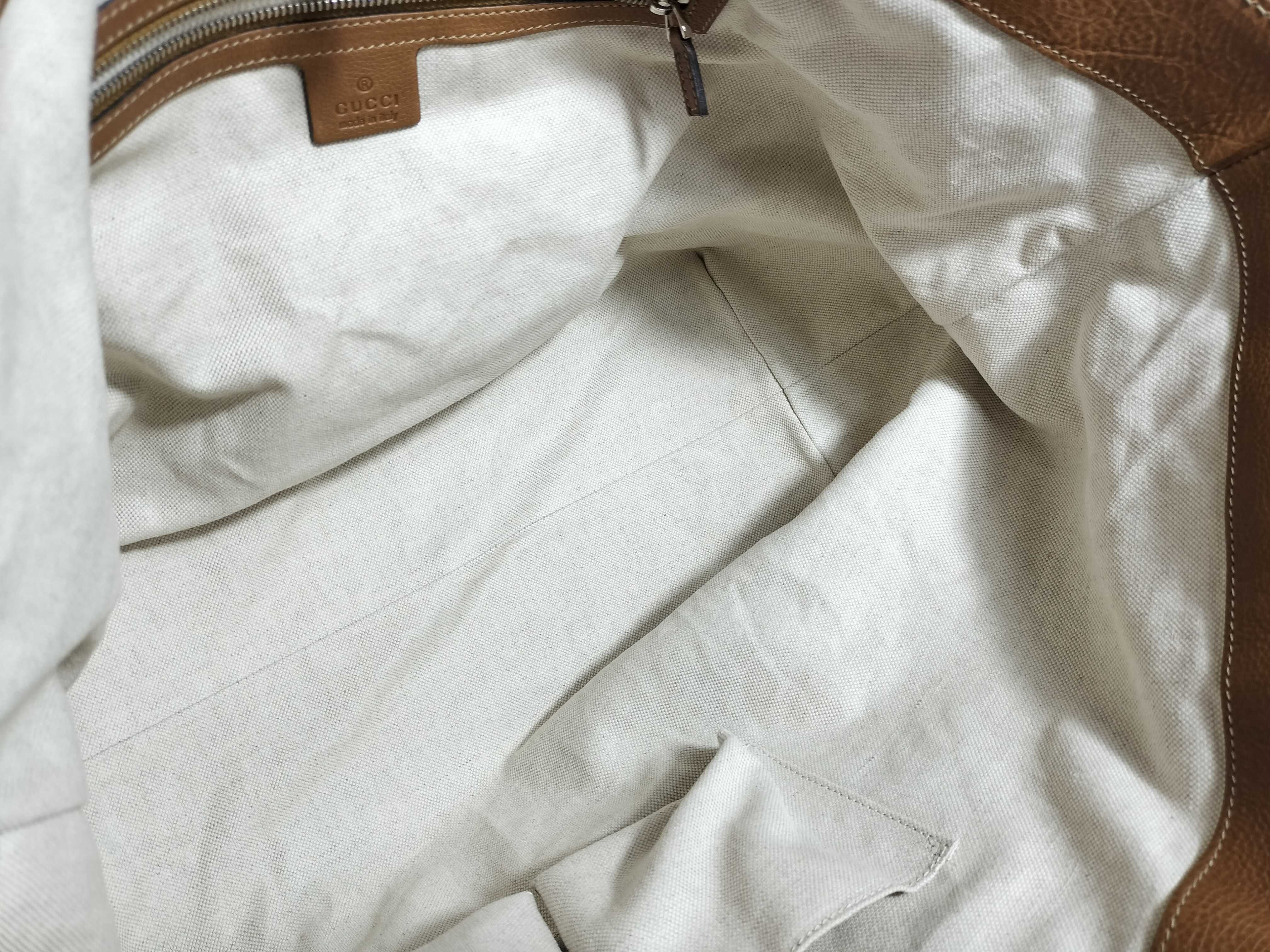 Raffia x Leather Tote Bag, Beige, 257058 (Tote Bag) — view 9