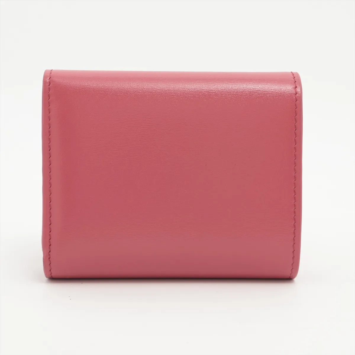 Triomphe Small Flap Wallet Leather Compact Wallet Pink — view 2