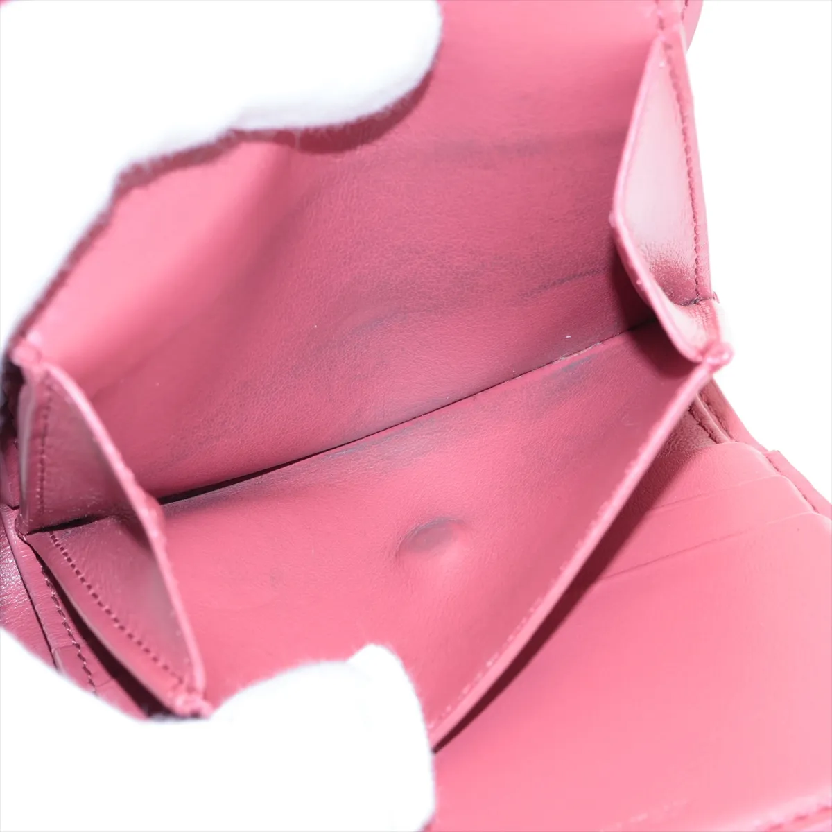 Triomphe Small Flap Wallet Leather Compact Wallet Pink — view 7